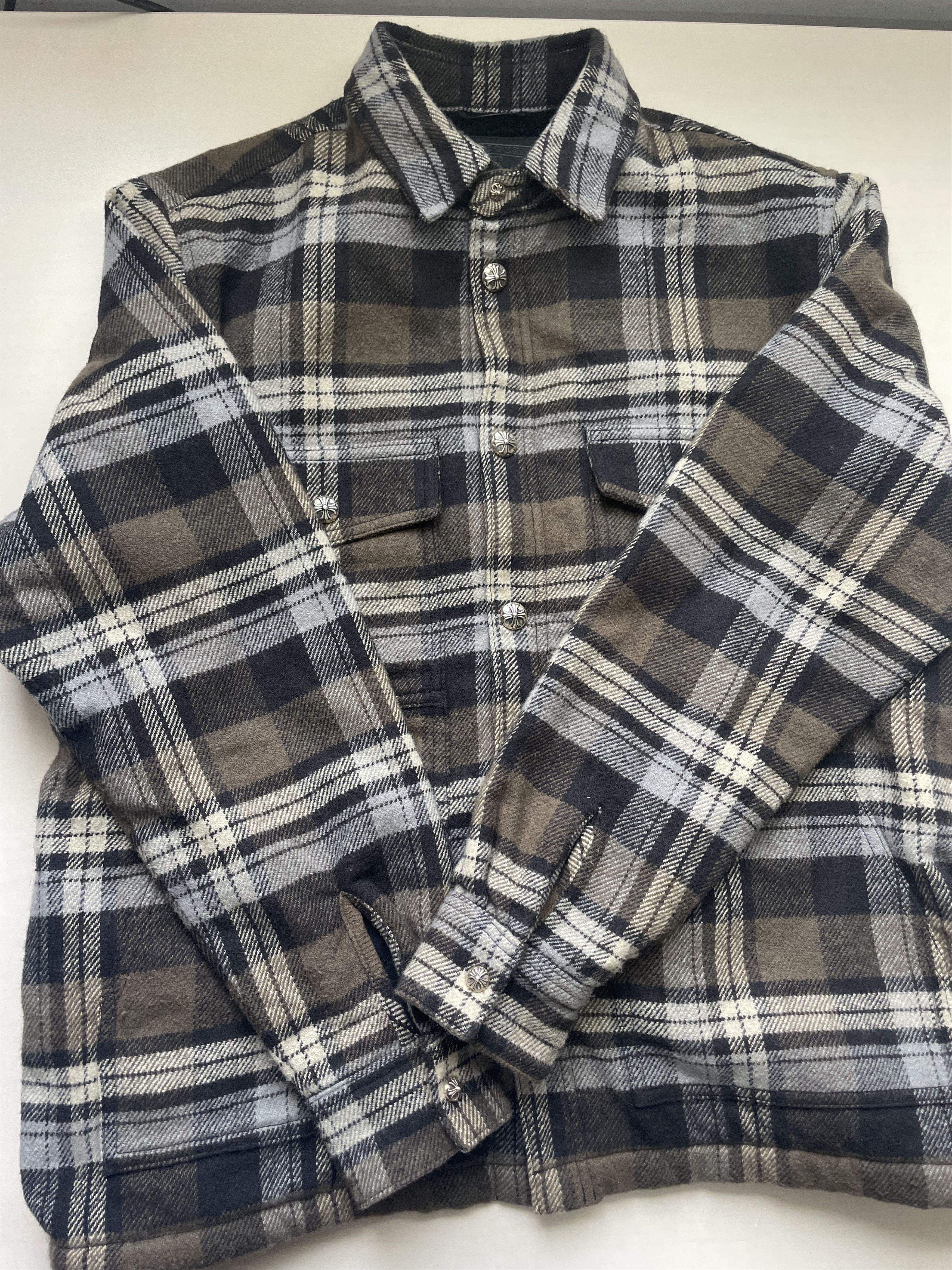 Chrome Hearts Chrome Hearts Plaid Work Dog Flannel Shirt Jacket Size US L / EU 52-54 / 3 - 4 Thumbnail