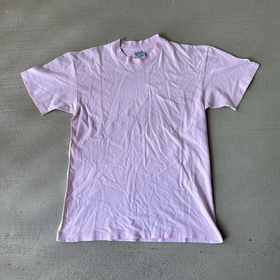 Hanes × Vintage Vintage Hanes Shirt Blank Pink Single Stitch Made in USA Size US M / EU 48-50 / 2 - 1 Thumbnail