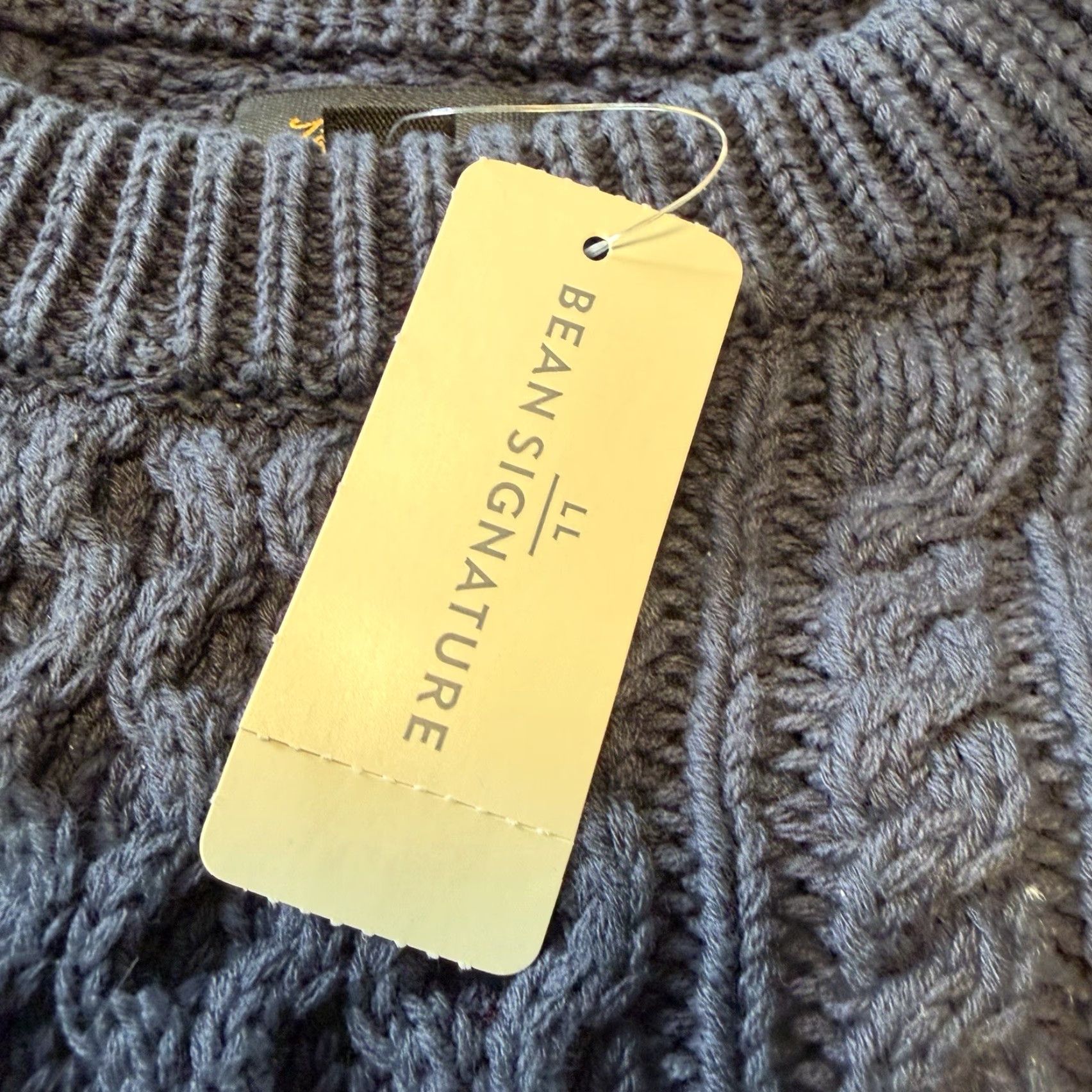 Vintage LL Bean Signature Cotton Fisherman Sweater XL Tall Dark Blue New Size US XL / EU 56 / 4 - 3 Thumbnail