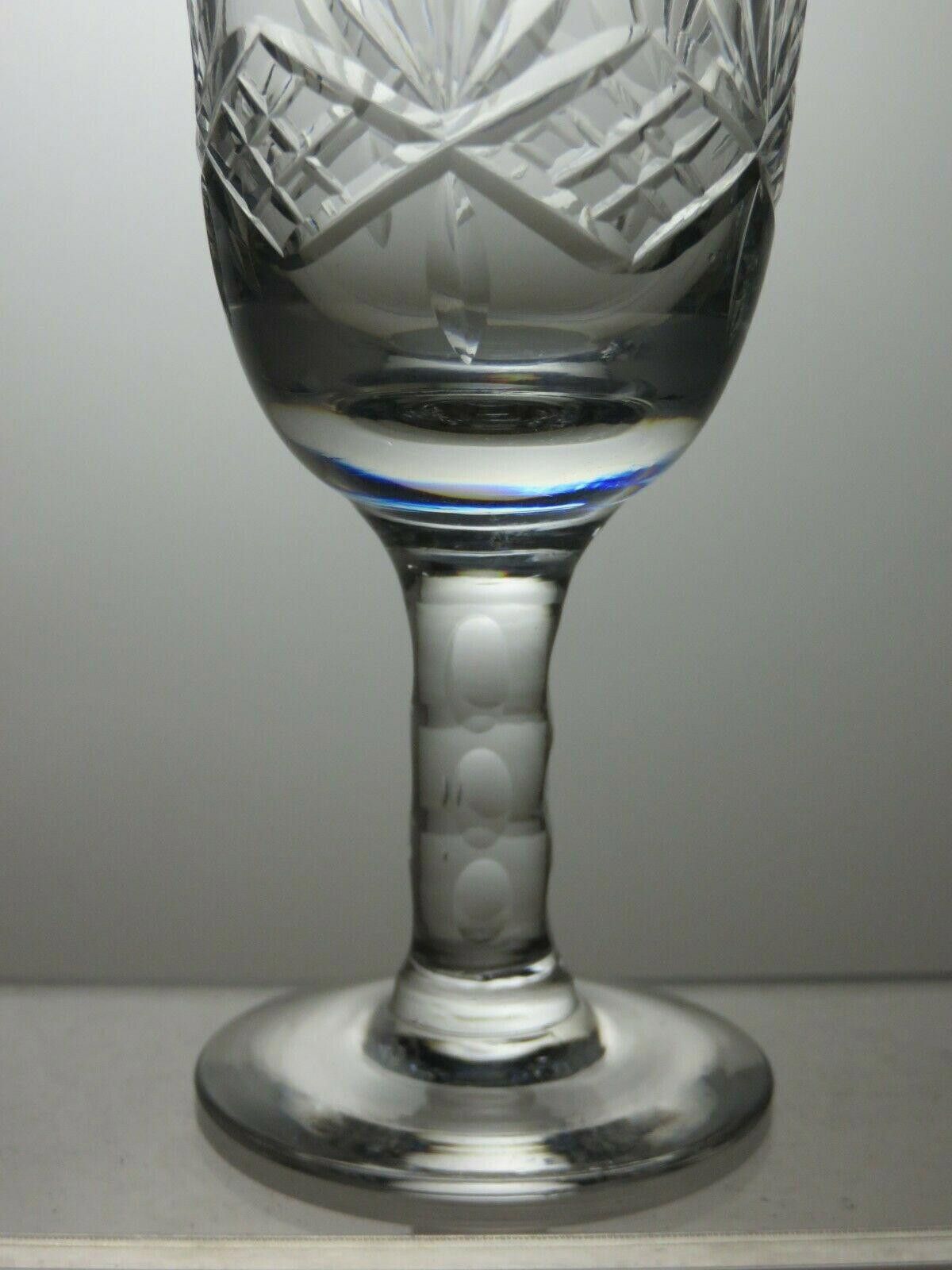 Starter Stuart Crystal Cut Stem Set Of 6 Sherry Glasses 4 1/2" Size ONE SIZE - 5 Thumbnail