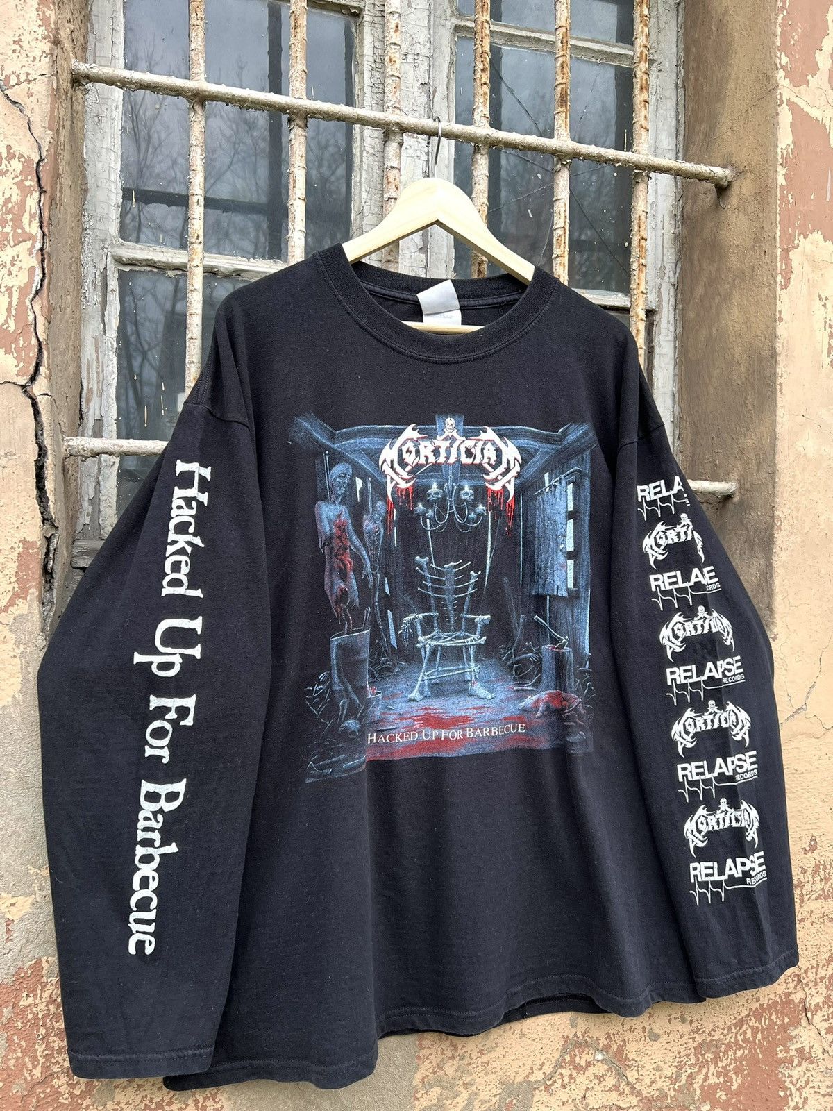 Band Tees VTG 90s Mortician Hacked Up For Barbecue Metal Longsleeve XL Size US XL / EU 56 / 4 - 4 Thumbnail