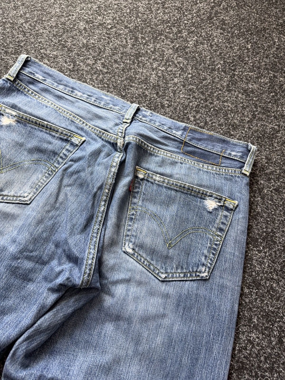 Levi's 00s Y2K Levis 501 Distressed Denim Jeans Vintage Wash Grunge Size US 34 / EU 50 - 17 Thumbnail