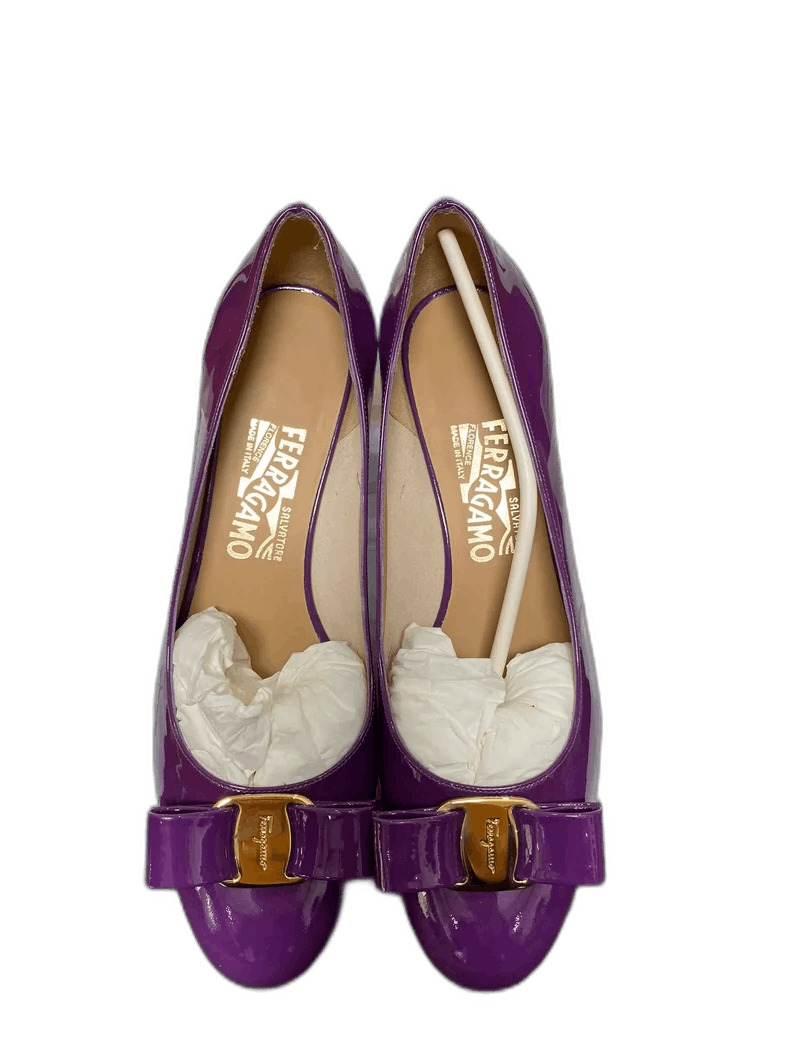 Jimmy Choo Purple Bow Low Heel Shoes by Ferragamo Size US 7.5 / EU 40-41 - 1 Thumbnail