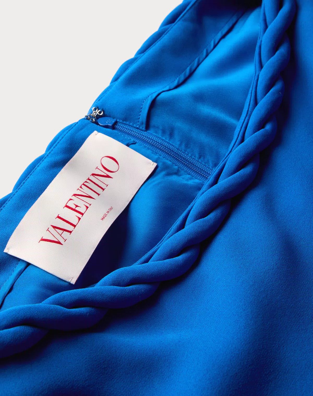 Valentino o1s1wg110426 Double Georgette Midi Dress in Blue Size M / US 6-8 / IT 42-44 - 5 Thumbnail