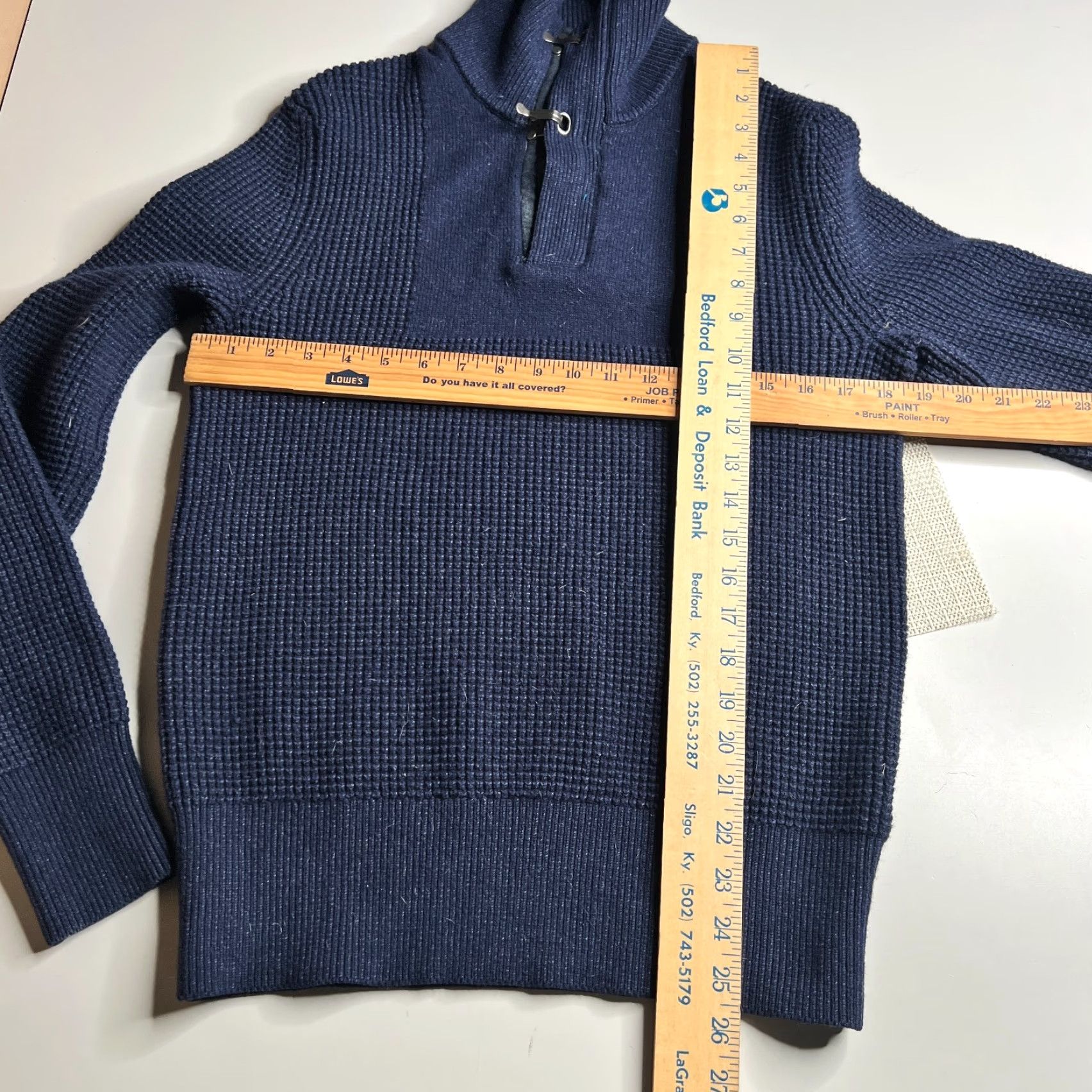 Banana Republic Banana Republic Men’s Waffle Knit Half Zip Sweater Blue Size M Size US M / EU 48-50 / 2 - 3 Thumbnail