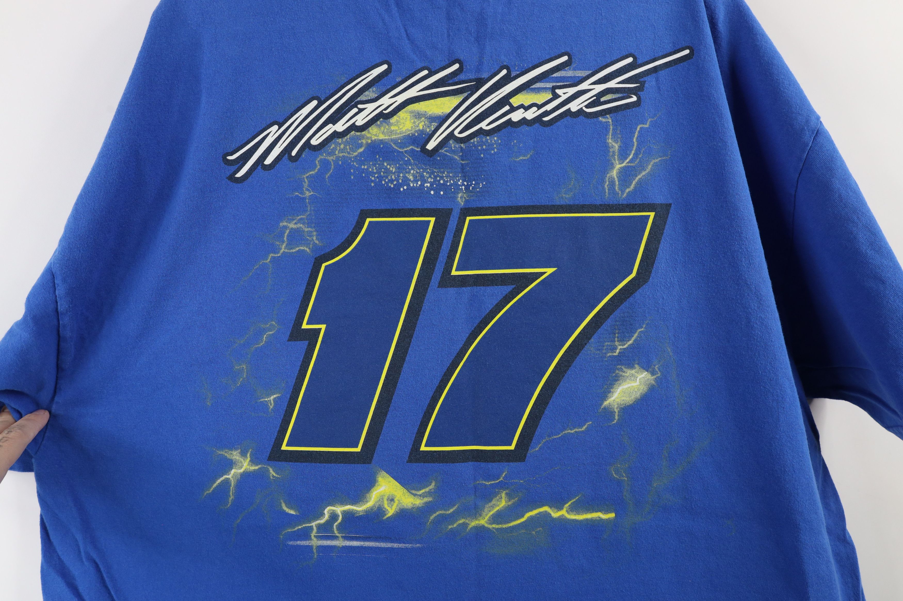 Vintage Vintage NASCAR Roush Fenway Racing Matt Kenseth T-Shirt Blue Size US XXL / EU 58 / 5 - 10 Thumbnail