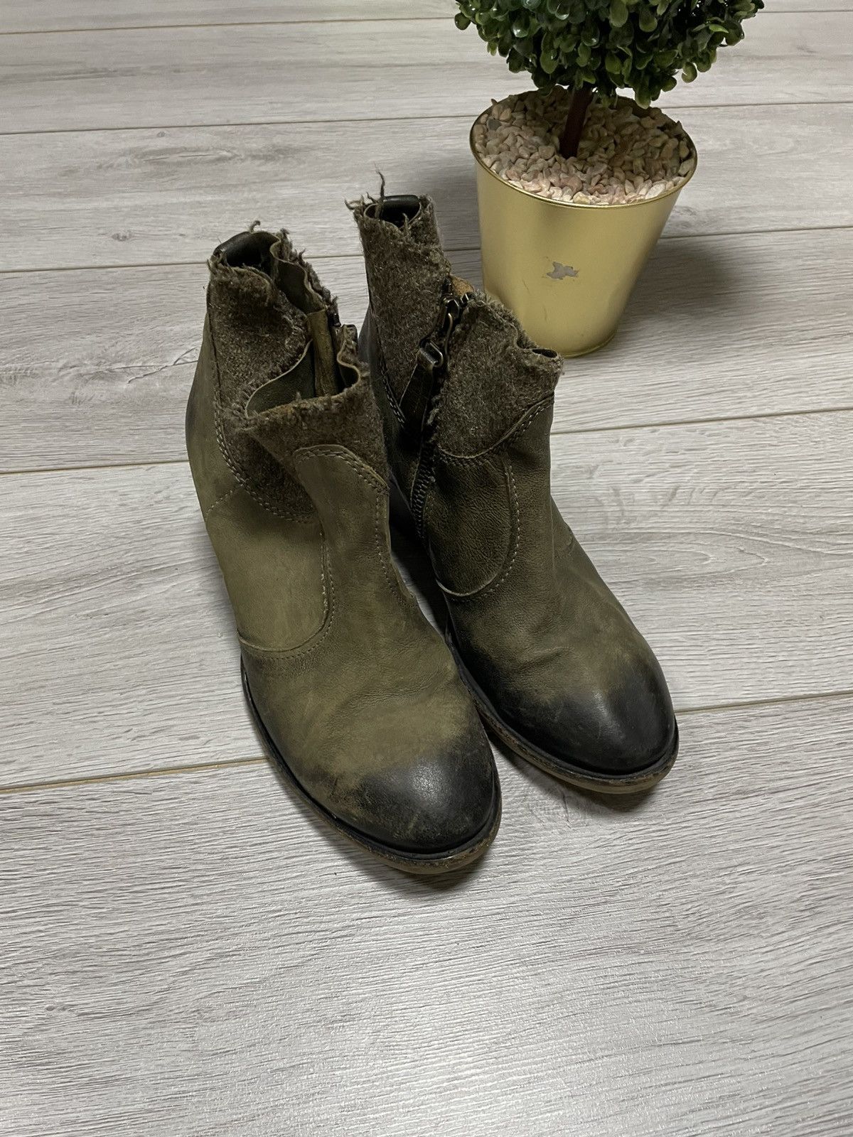 A.S.98 AS 98 vintage airstep distressed zip hight leather boots Size US 8 / IT 38 - 2 Thumbnail