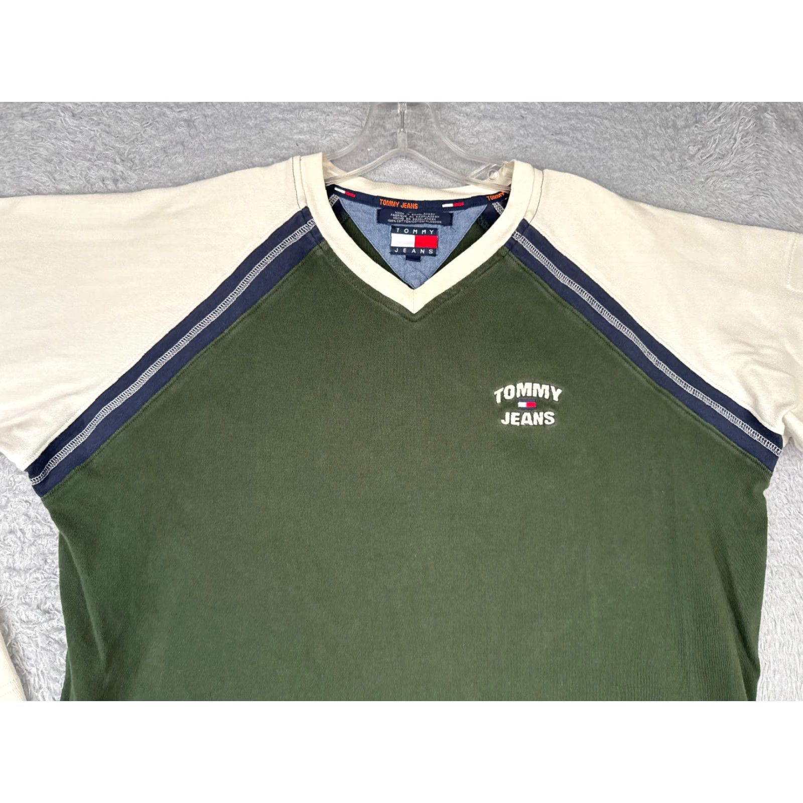 Tommy Hilfiger Tommy Hilfiger Jeans Shirt Adult Large Green Long Sleeve V-Neck 100% Cotton Size US L / EU 52-54 / 3 - 4 Thumbnail
