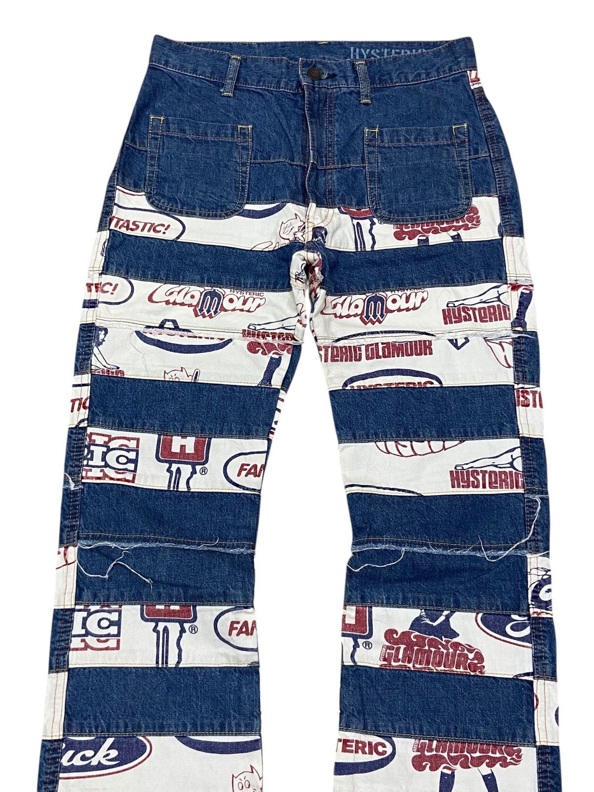 RARE💥Hysteric Glamour Fullprint Kinky Hagi Flared Pants