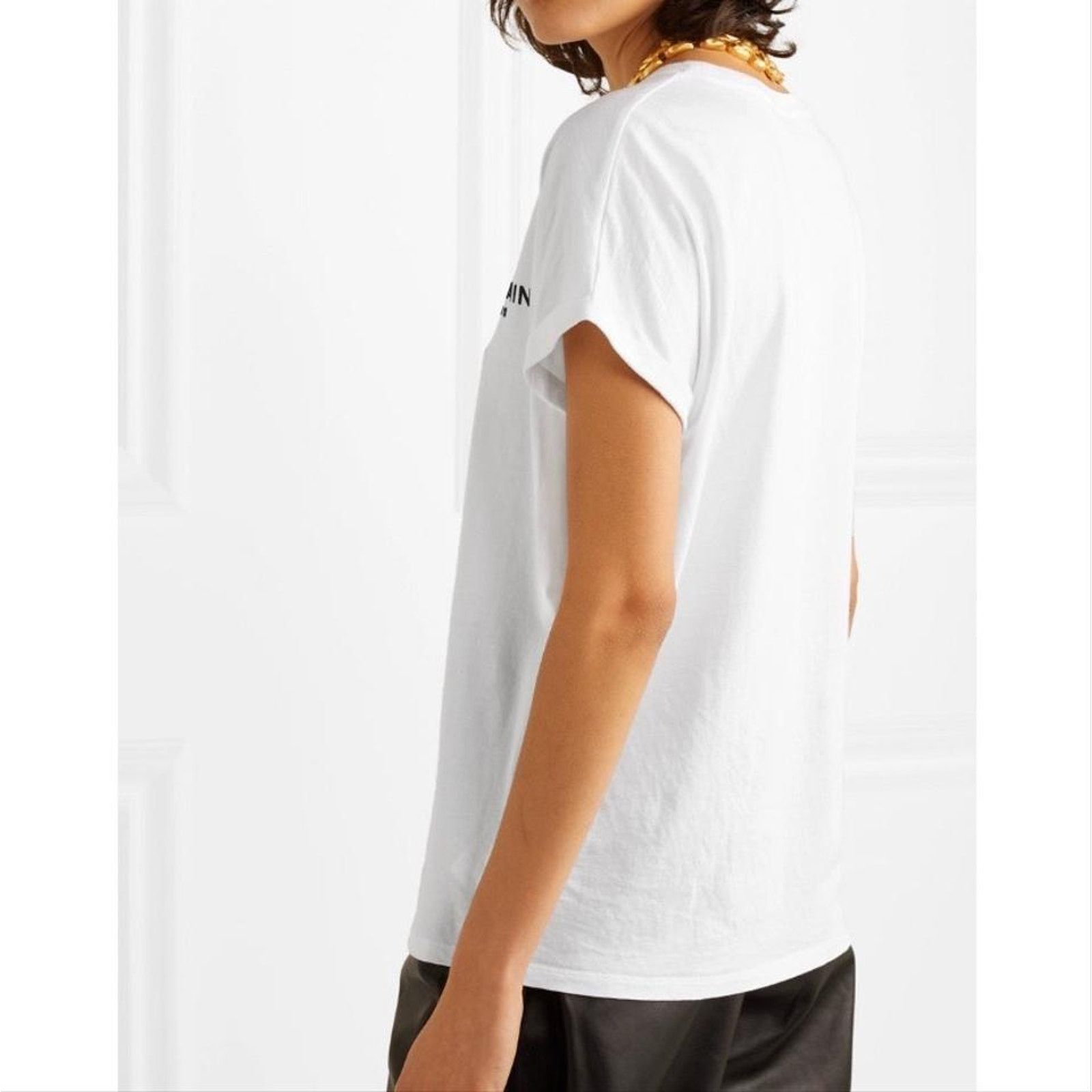 Balmain BALMAIN logo flocked tee shirt Size M / US 6-8 / IT 42-44 - 4 Thumbnail