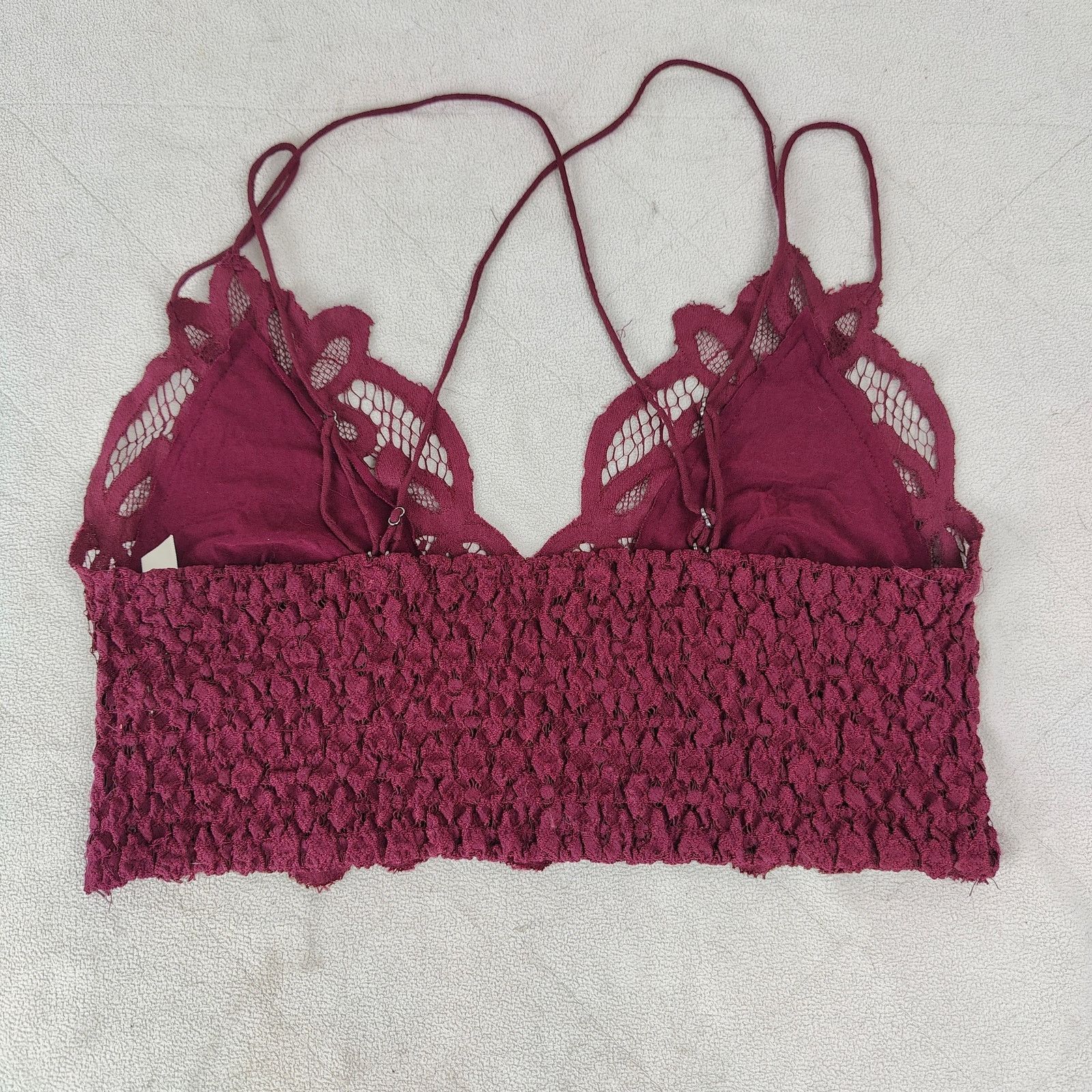 Free People Free People One Adella Bra Womens XL Burgundy Lace Crop Top Size ONE SIZE - 3 Thumbnail