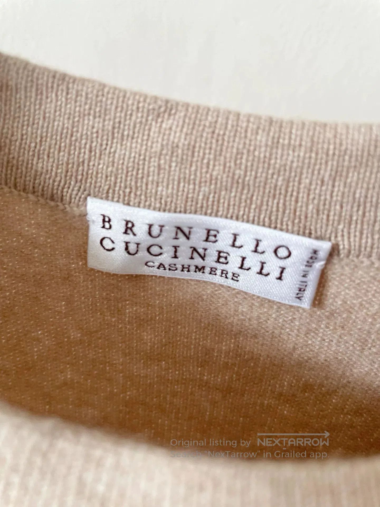 Brunello Cucinelli Brunello Cucinelli Beige Embellished Sweater. Size US XS / EU 42 / 0 - 5 Thumbnail