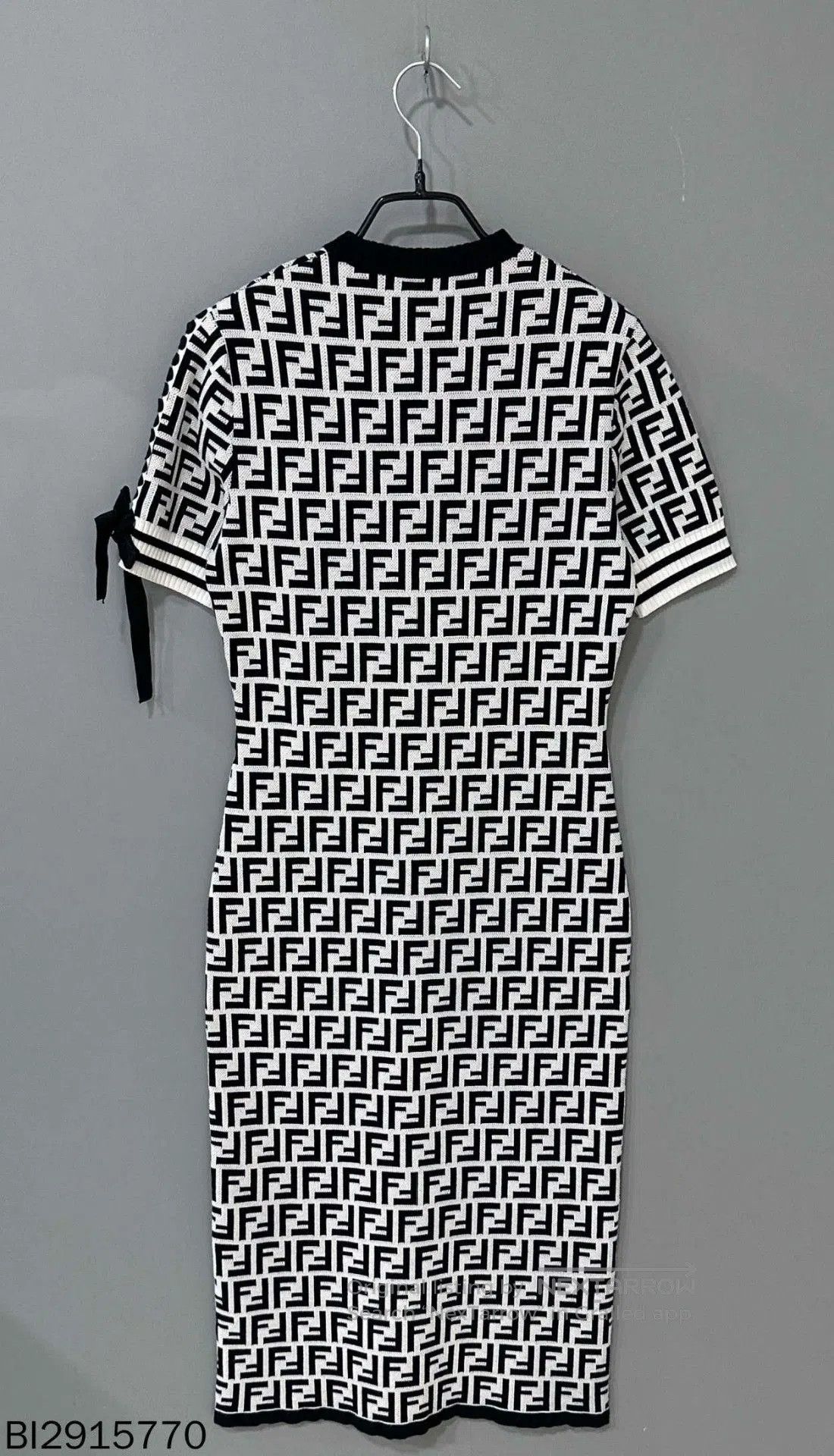 Fendi Fendi FF Monogram Black White Dress. Size US 27 - 2 Thumbnail