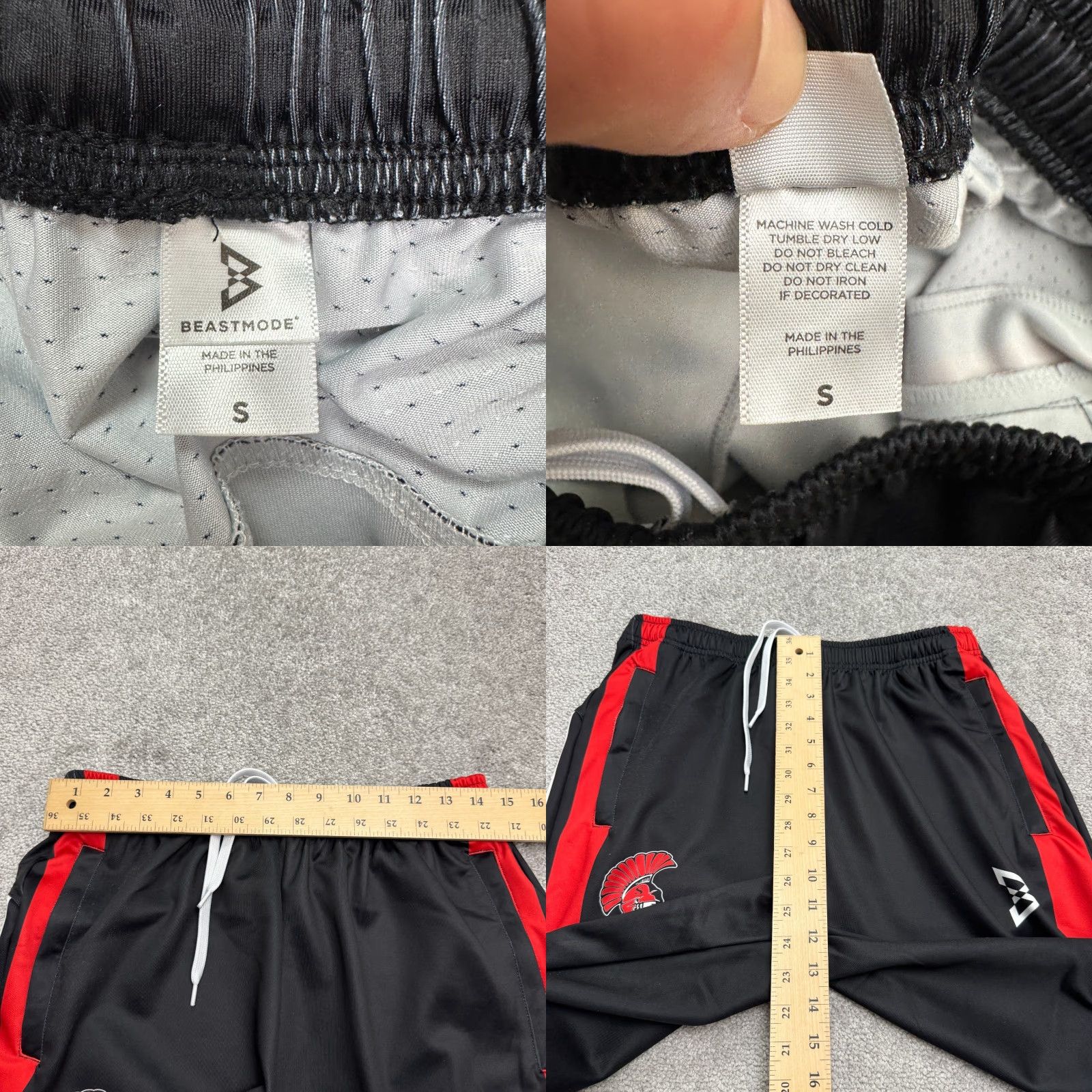 Vintage Beastmode Spartan Jogger Pants Mens S Red Regular Waist 28 Inseam 28in Tapered Size US 29 - 8 Thumbnail