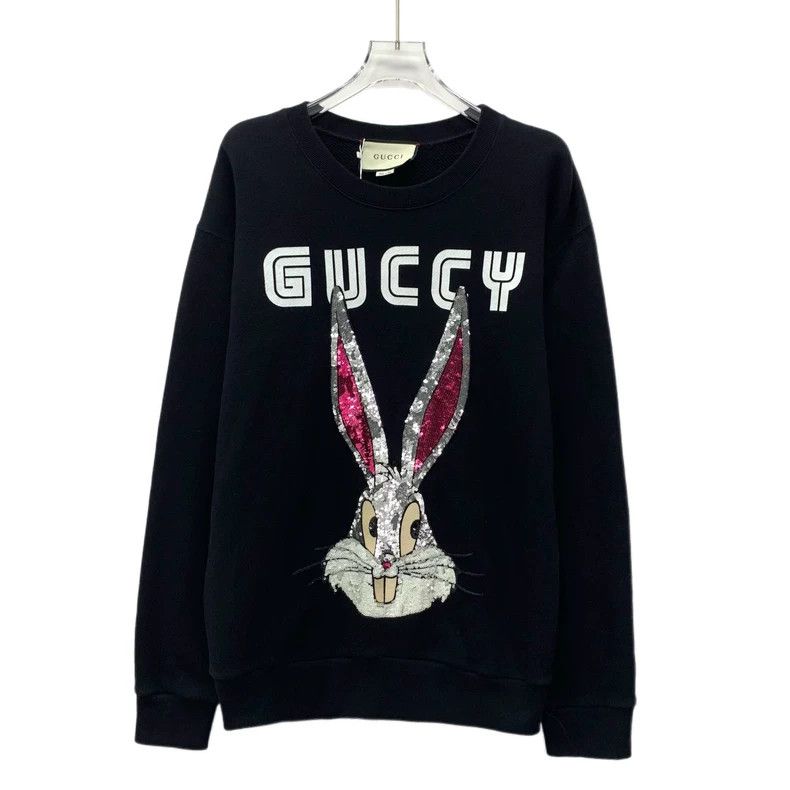 Gucci Gucci Black rabbit sequin cotton round-neck long-sleeved s Size US S / EU 44-46 / 1 - 1 Thumbnail
