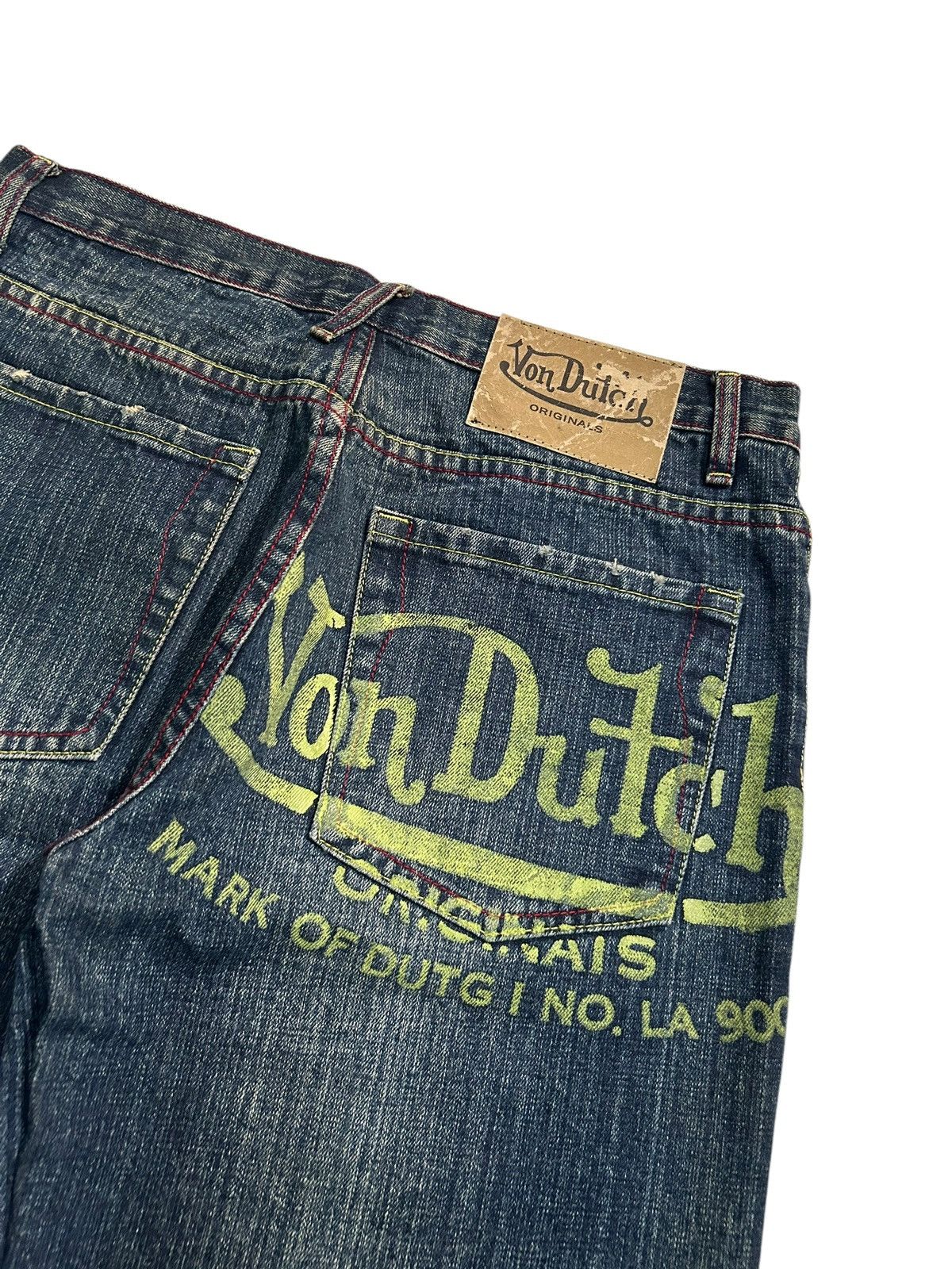 If Six Was Nine × Japanese Brand × Von Dutch Von Dutch Vintage Rare Big Logo Short Denim ☠️☠️ Size US 31 - 3 Thumbnail