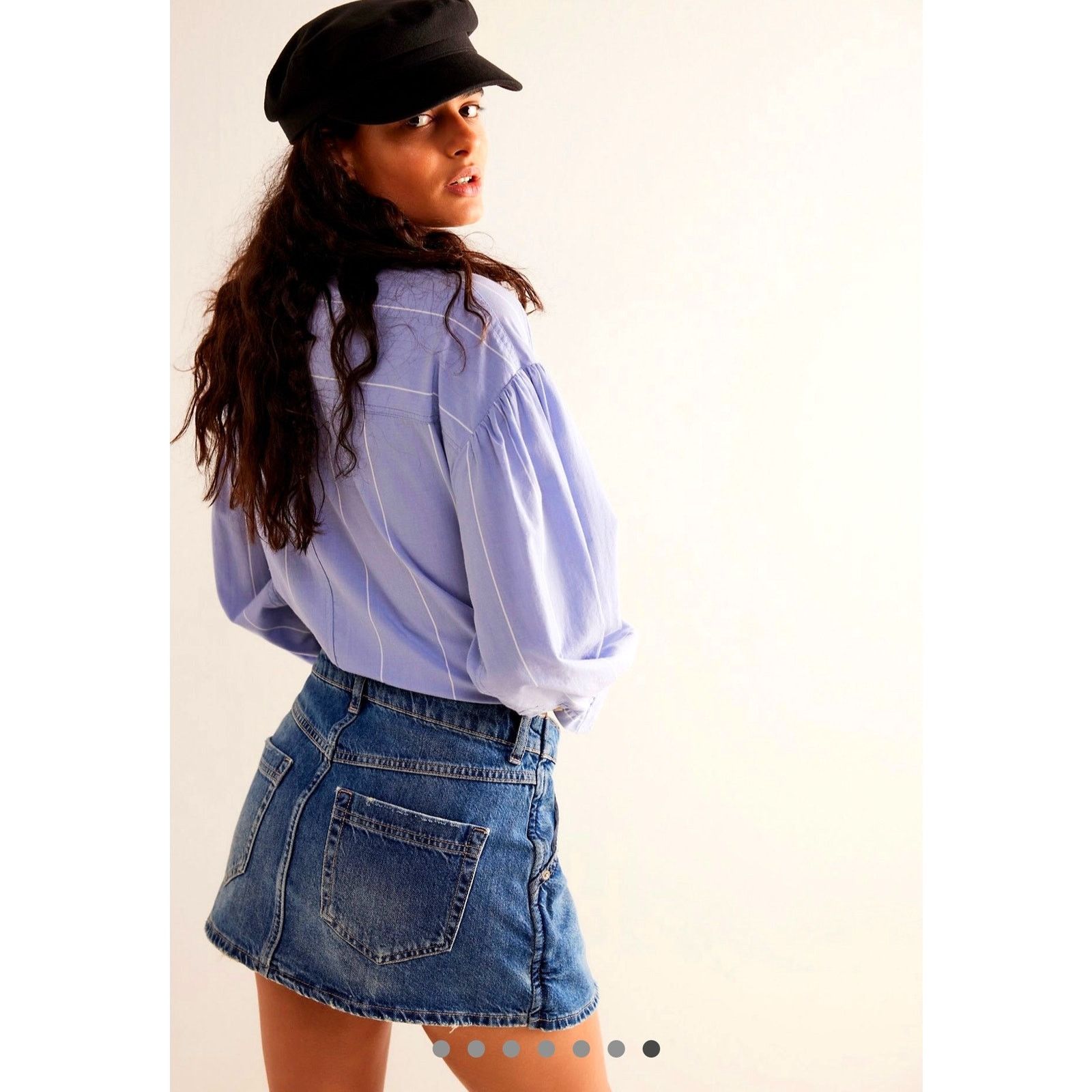 Free People Free People We The Free Wynne Denim Skirt Cornflower size 29 Size 29" - 4 Thumbnail