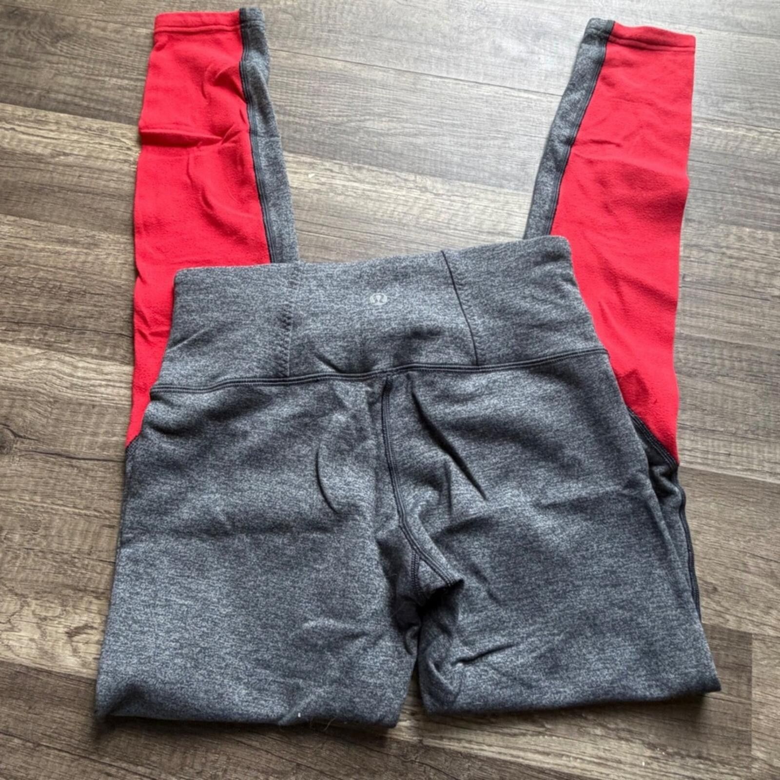 Lululemon Lululemon Grey Red Colorblock Leggings Size 6 Size 28" / US 6 / IT 42 - 5 Thumbnail