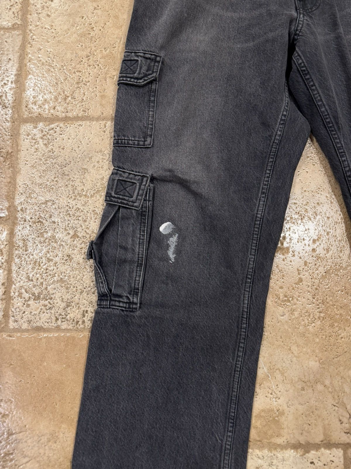 Martine Rose Martine Rose Dark Wash Gray Double Cargo Utility Denim Pants Size US 33 - 3 Thumbnail