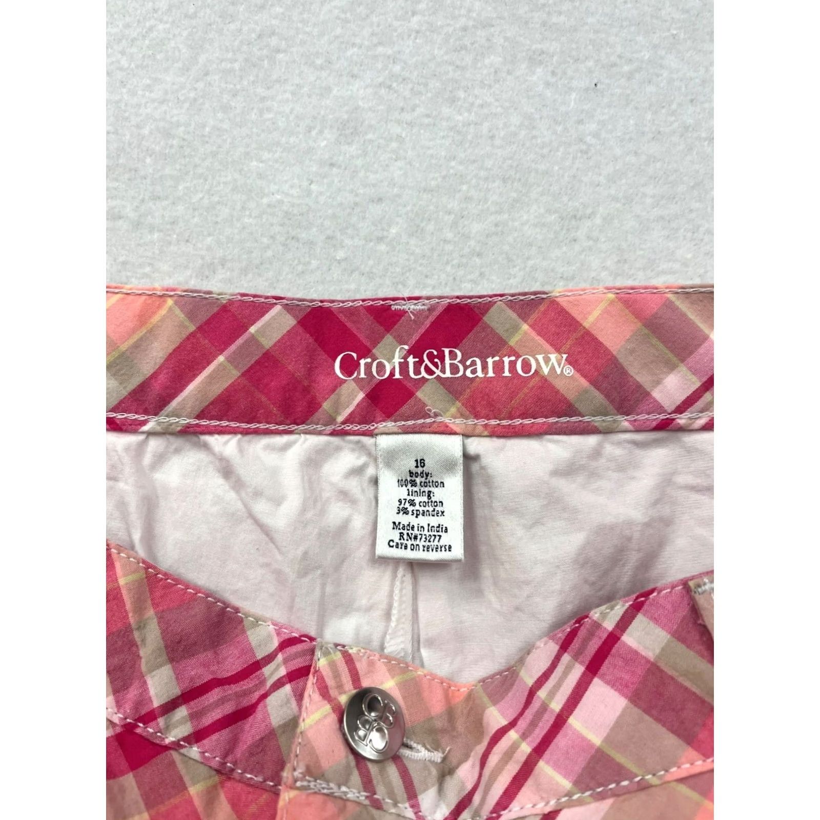 Croft & Barrow VINTAGE Women's Croft & Barrow Pink Plaid Skort Mini Short - Medium Womens Size 32" / US 10 / IT 46 - 7 Thumbnail