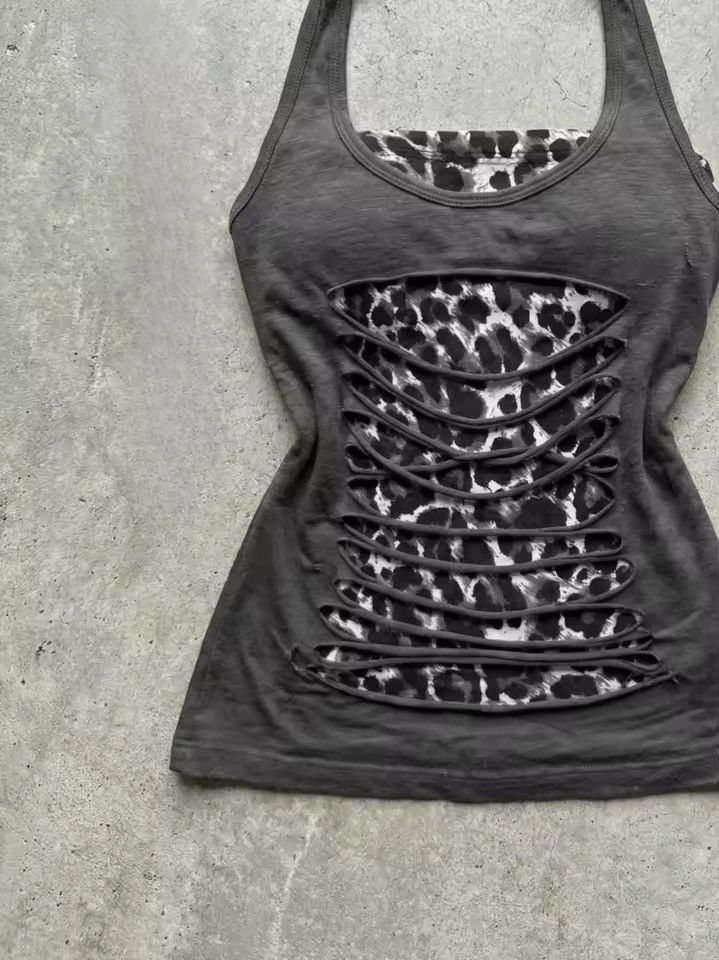 Vintage Y2k Vintage Leopard Top T Shirt 2000s style Size L / US 10 / IT 46 - 2 Thumbnail