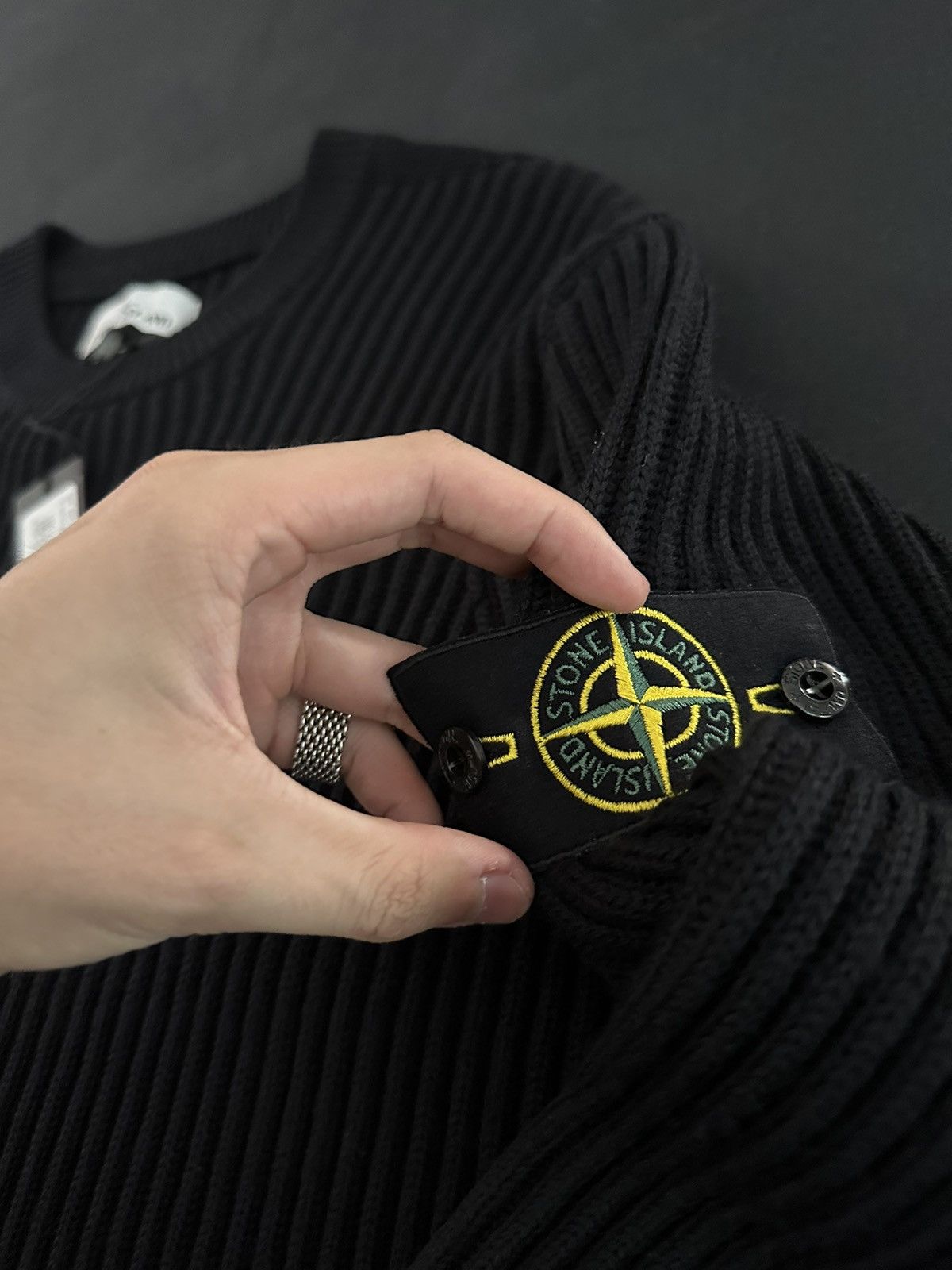 Stone Island Stone Island Black Wool Ribbed Sweater Size US M / EU 48-50 / 2 - 4 Thumbnail