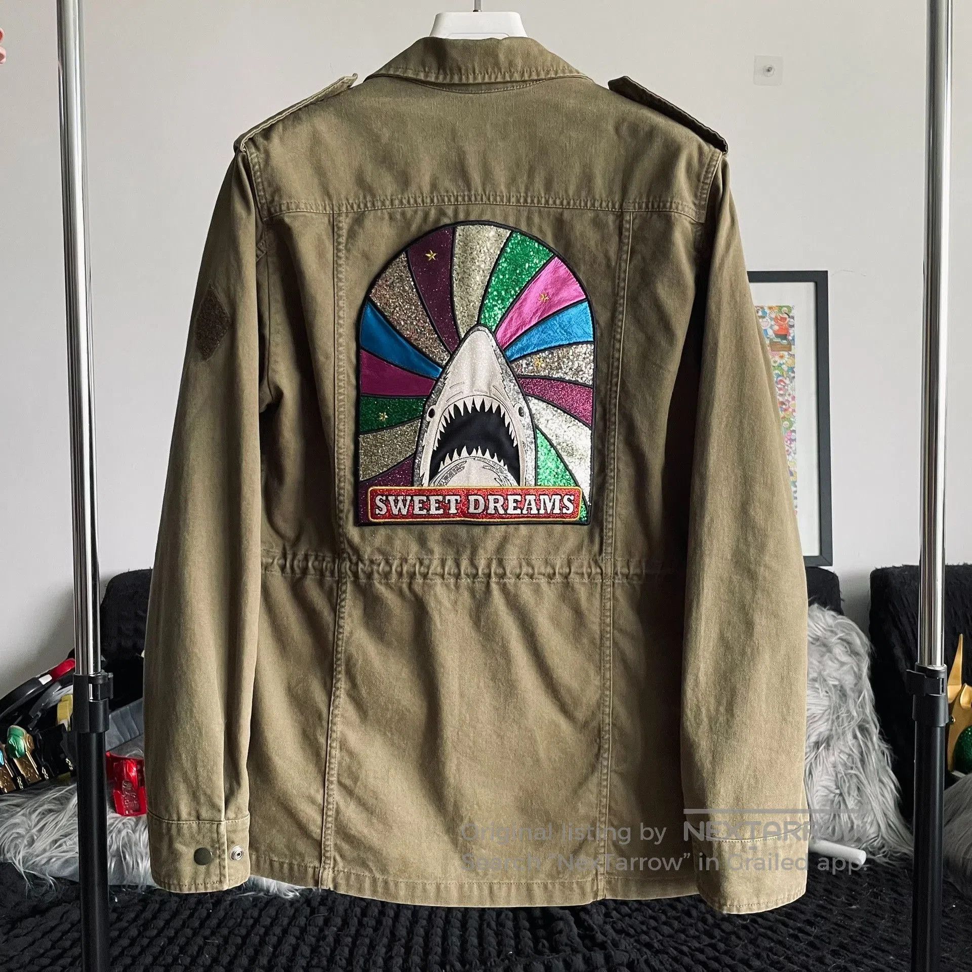 Saint Laurent Paris SLP Shark Military Green Distressed Jacket. Size US S / EU 44-46 / 1 - 2 Thumbnail