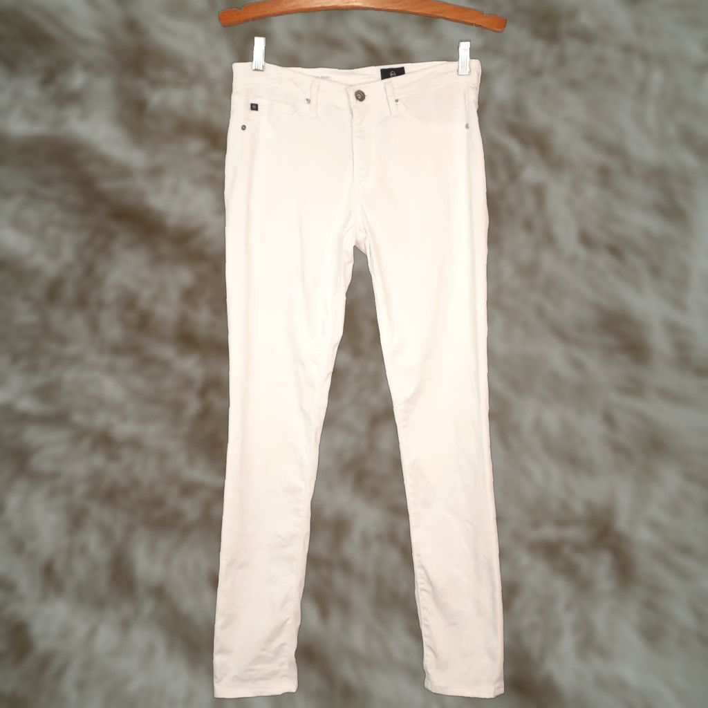 Denime AG Adriano Goldschmied Jeans Skinny White Denim 29x31 Adults Womens 29 31 Zip Button Fly Slim Fit Regular Size 29" - 1 Thumbnail