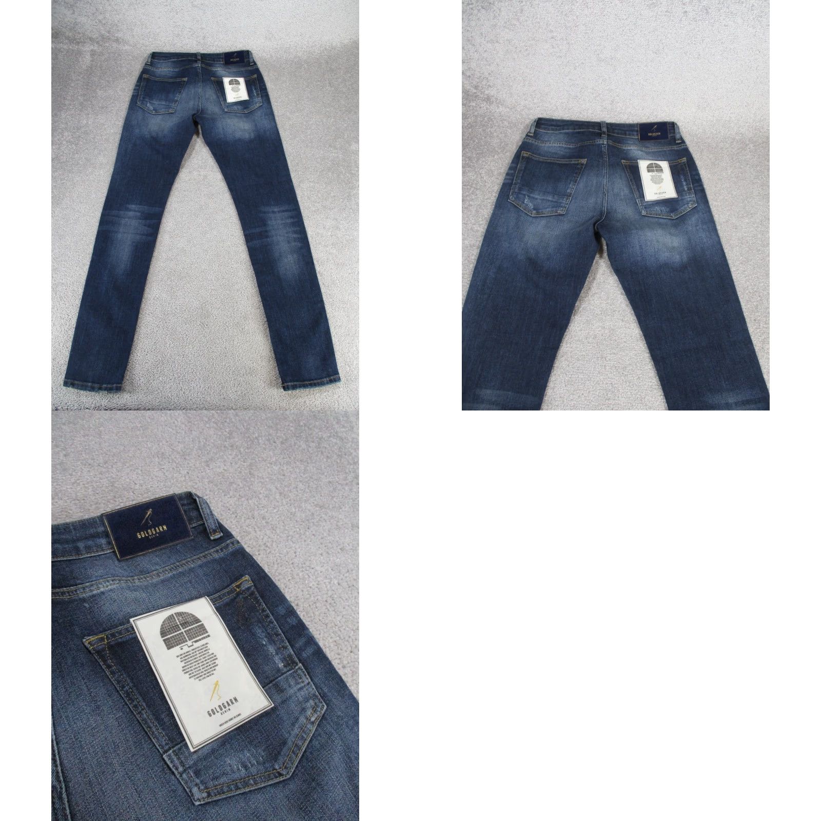 Denime Goldgarn Denim Jeans Mens 30 U2 Slim Fit Dark Wash Denim 30x33 NEW Size US 30 / EU 46 - 9 Thumbnail