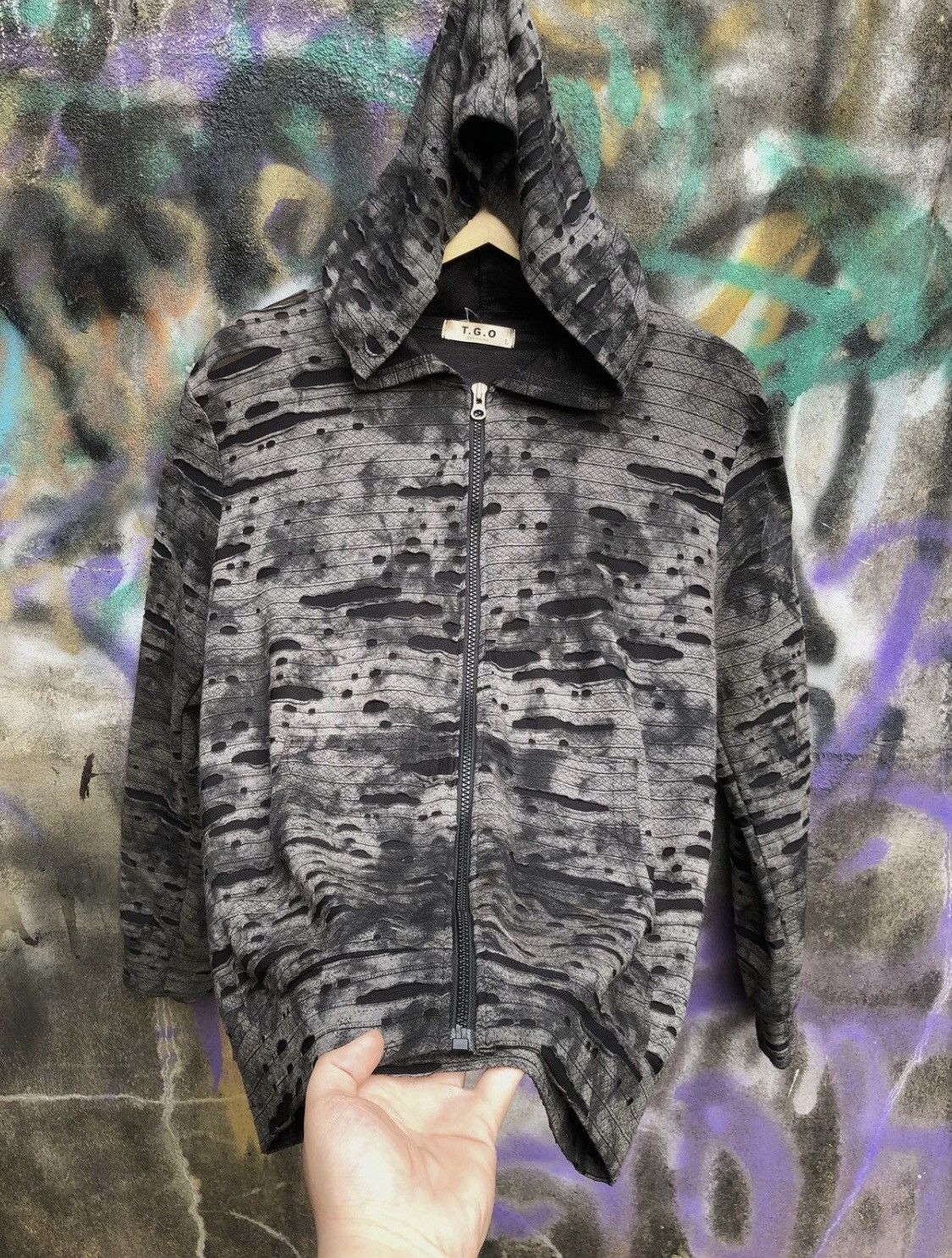 If Six Was Nine × Japanese Brand × Le Grande Bleu (L.G.B.) Japanese Brand - Distressed Hoodie Zipper Jacket Grunge Punk Size US L / EU 52-54 / 3 - 2 Thumbnail