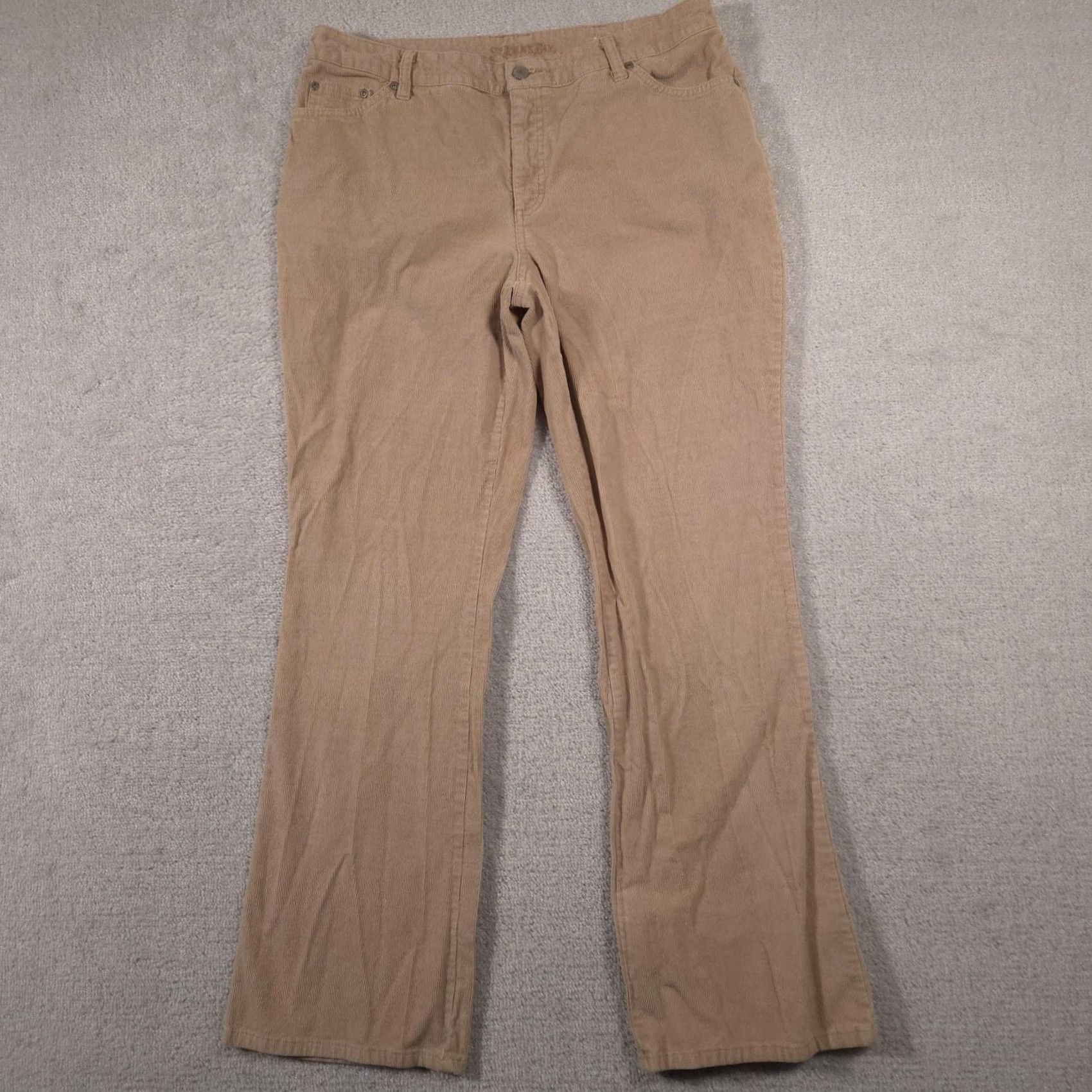 Vintage VINTAGE St. John's Bay Pants Womens 12 Tan Corduroy Boot Cut Secretly Slender Stretch Jeans Style Khakis Womens Size 34" / US 12 / IT 48 - 2 Thumbnail