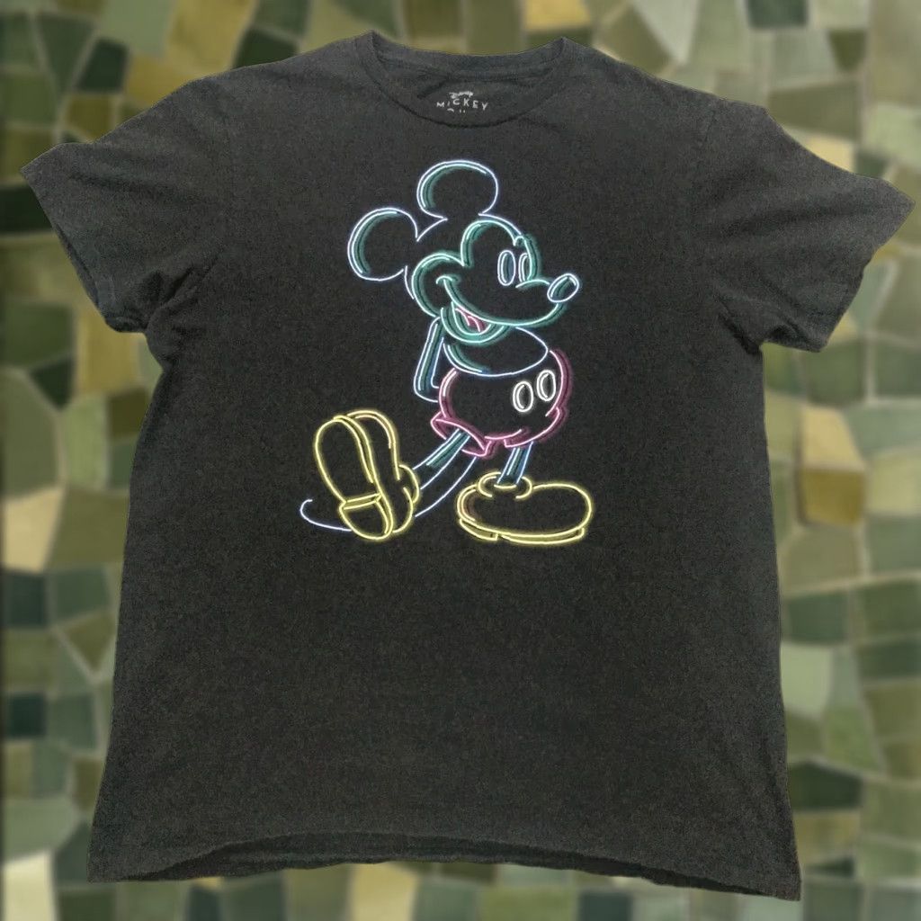 Disney Disney Shirt Womens Medium Black Neon Mickey Mouse Graphic Tee Size M / US 6-8 / IT 42-44 - 1 Thumbnail