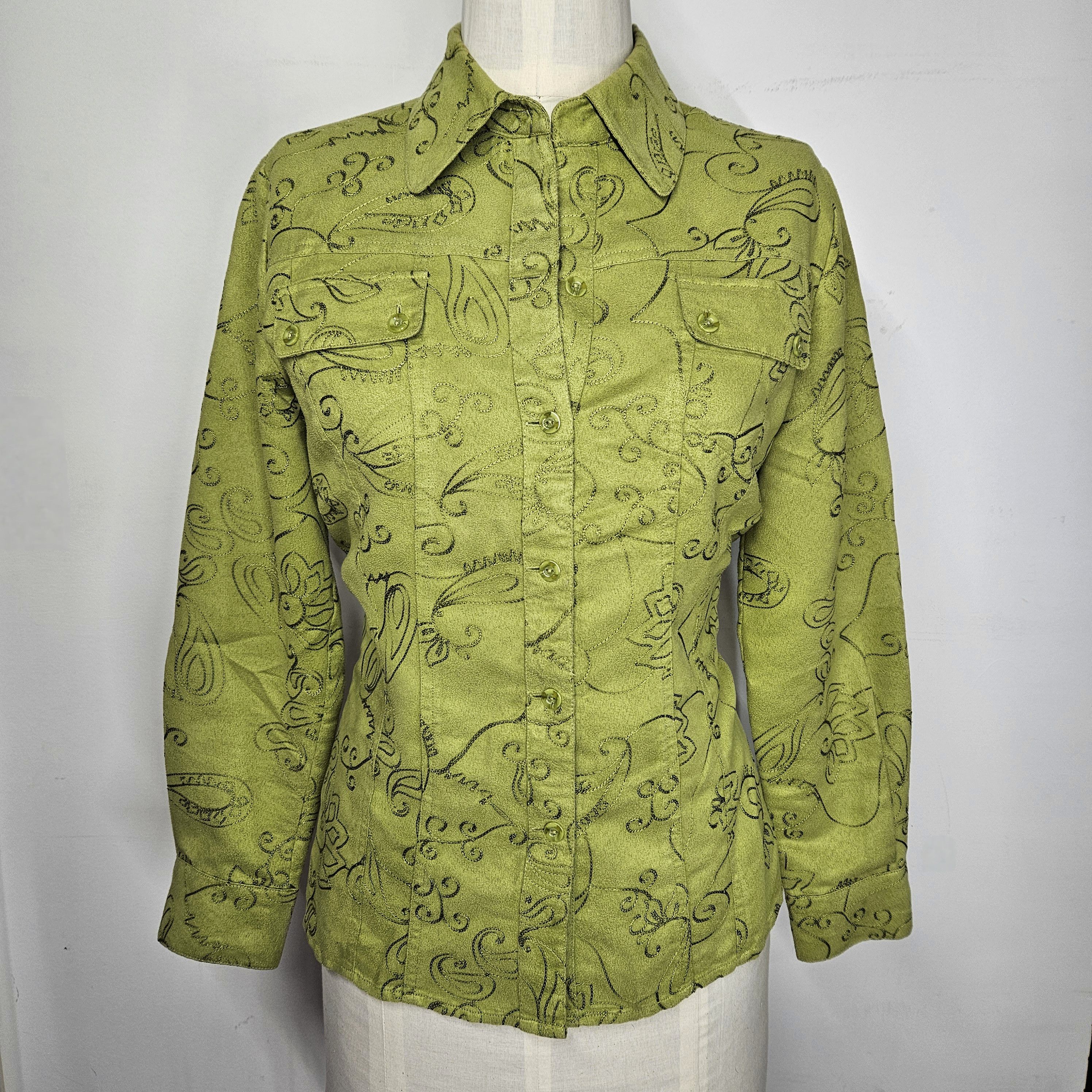 Chicos Chico's Size 1/M Shirt Shacket Button Down Floral Embroidery Size M / US 6-8 / IT 42-44 - 1 Thumbnail