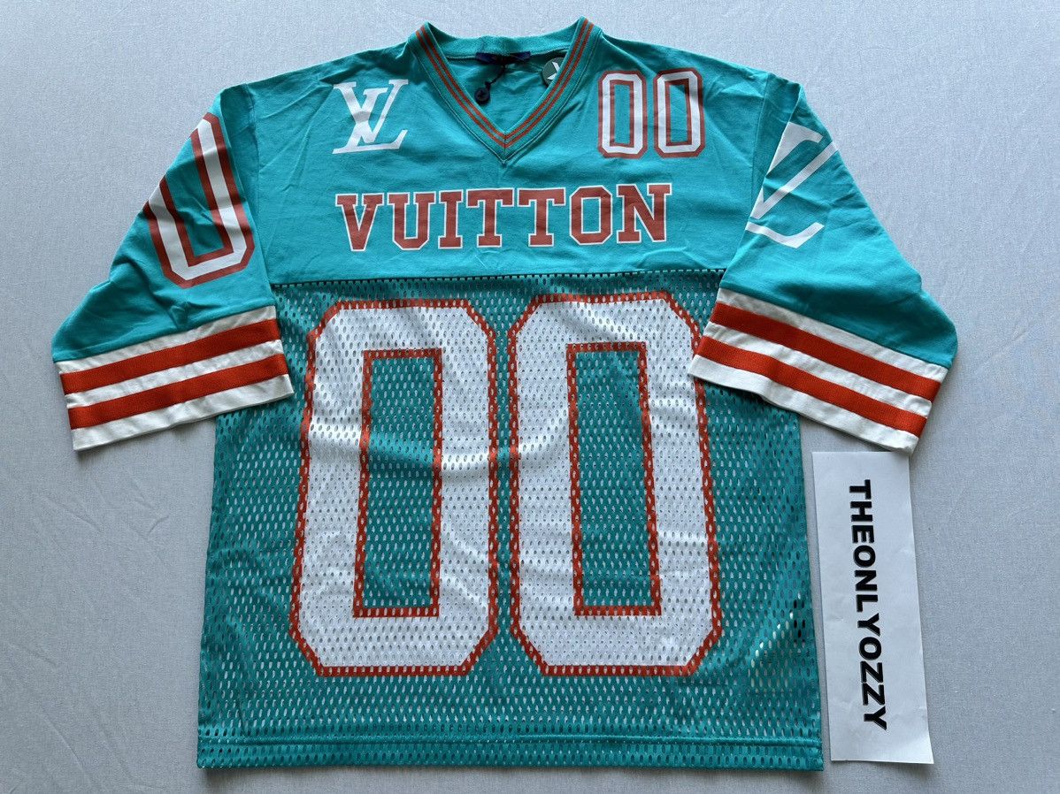 image of Ss22 Louis Vuitton Hockey Jersey T Shirt Mint Size M in Teal, Men's