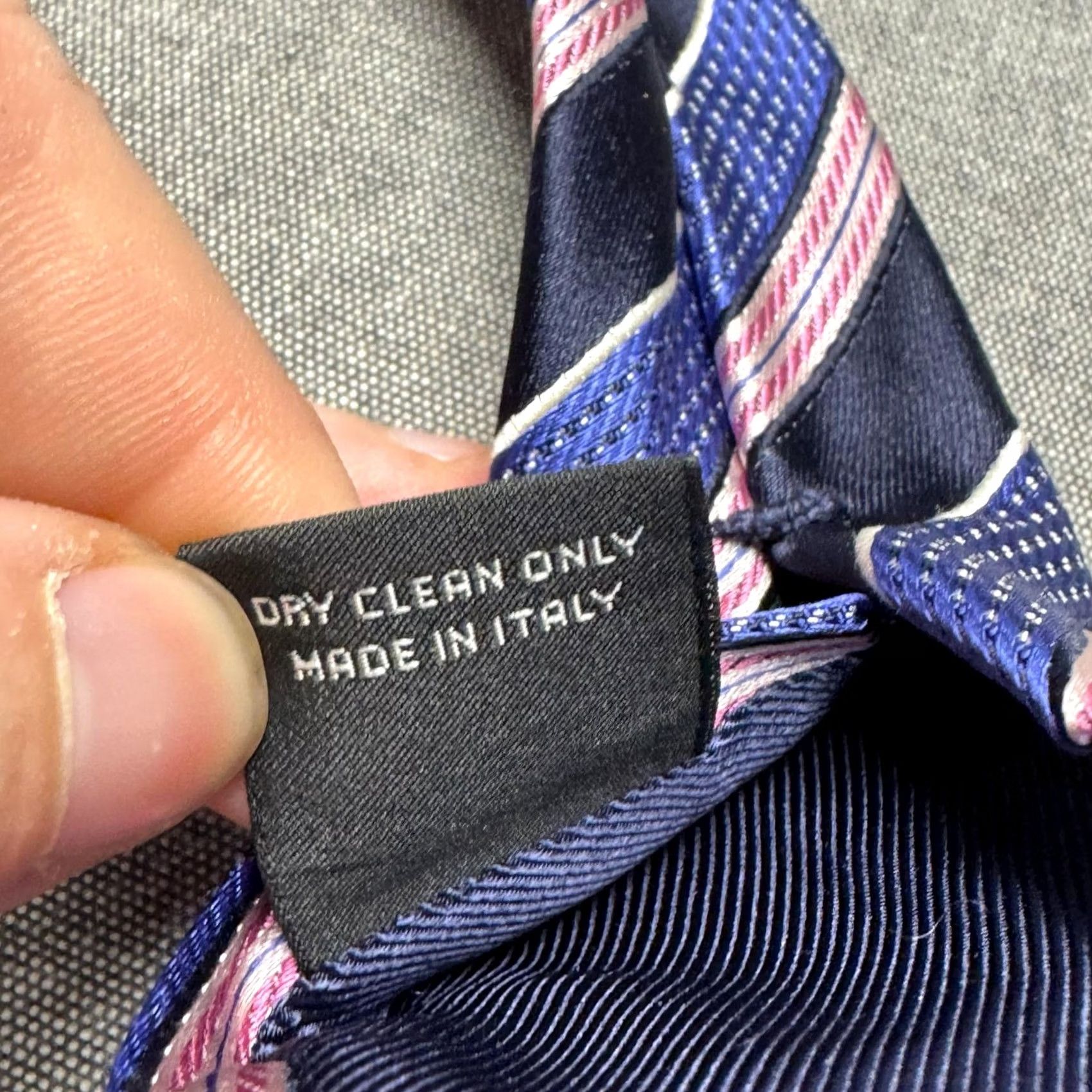 Ermenegildo Zegna Ermenegildo Zegna Tie Mens Blue Striped Silk Cotton Classic Pointed Size ONE SIZE - 2 Thumbnail
