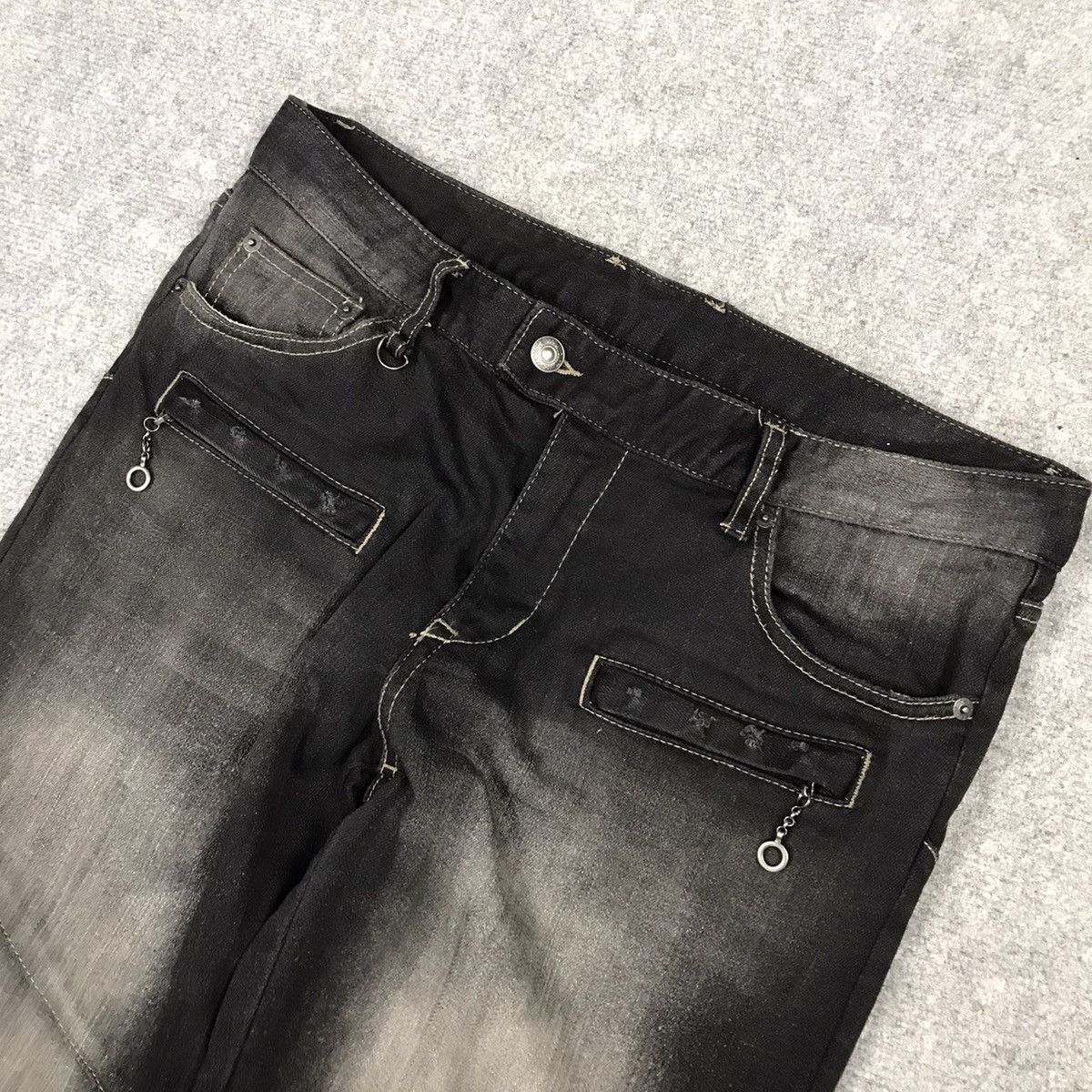 If Six Was Nine × PPFM × Tornado Mart 🔥PPFM BLACK PUNK JAPAN BIKER STYLE DENIM PANTS Size US 32 / EU 48 - 7 Thumbnail