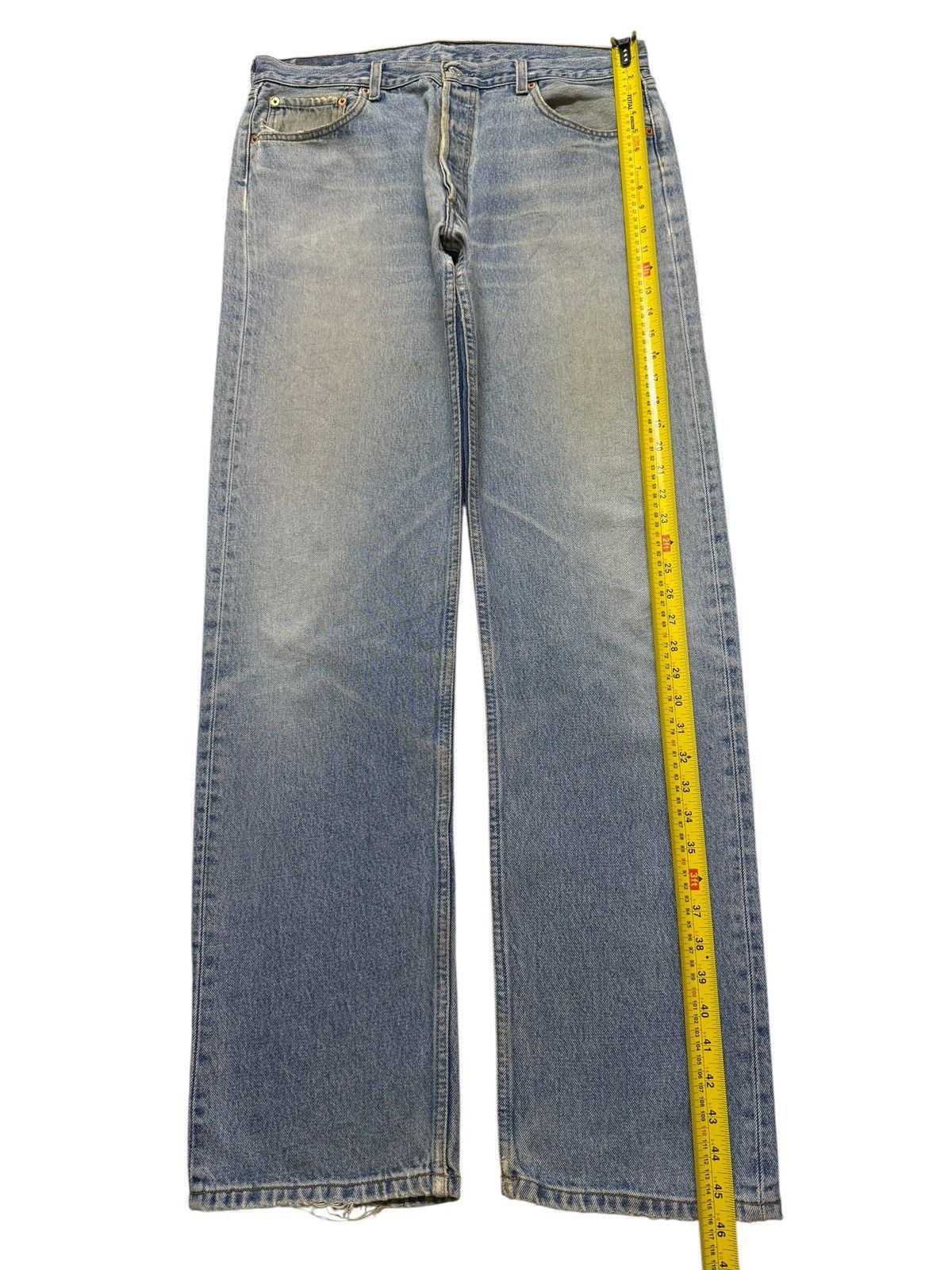 Levi's Vintage 90s Levis 501 Retro Blue Faded Wash Straight Leg Size US 35 - 10 Thumbnail