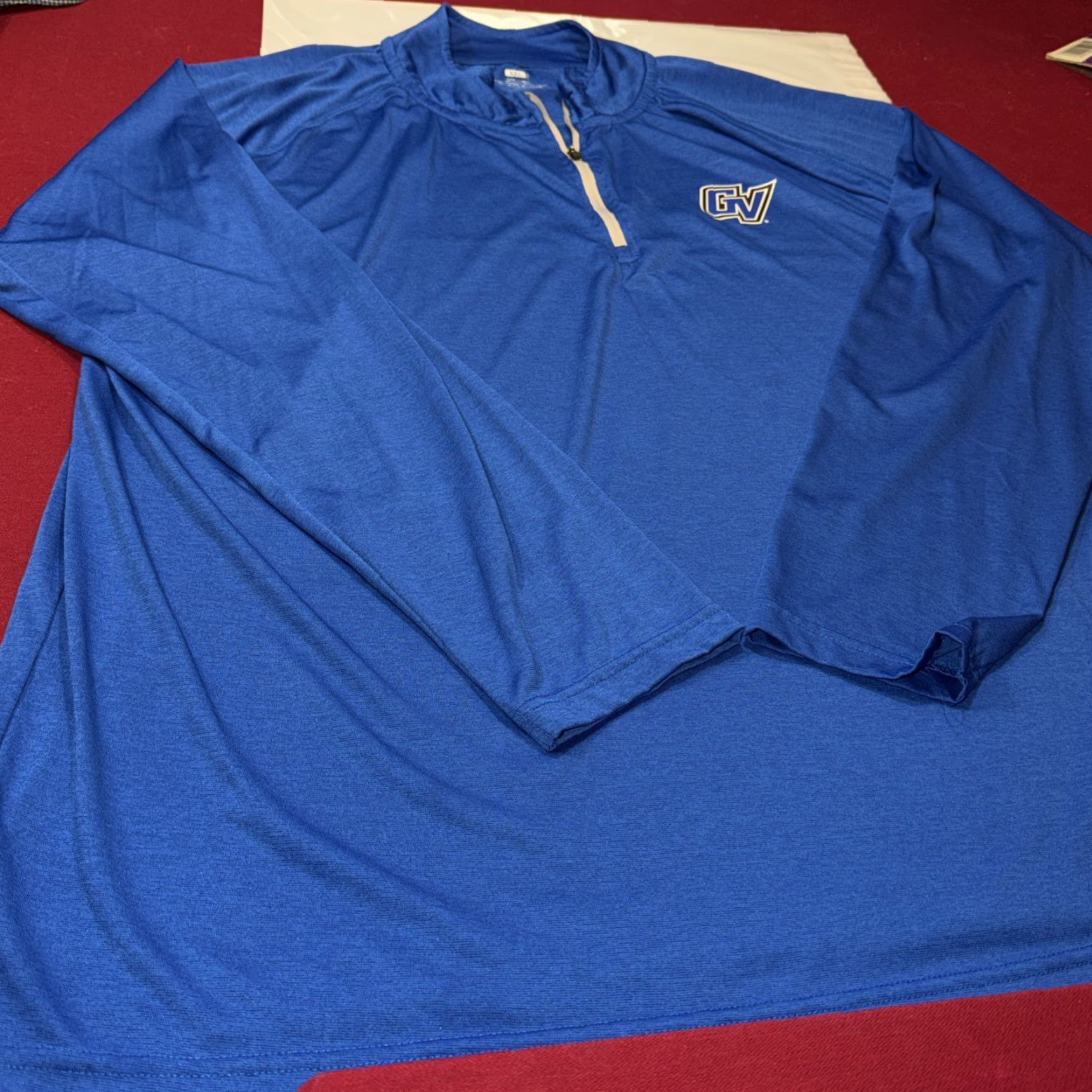 Vintage GVSU blue 1/4 Zip Polyester Pullover SHIRT Men 2XL Grand Valley State Pullover Size US XXL / EU 58 / 5 - 6 Thumbnail