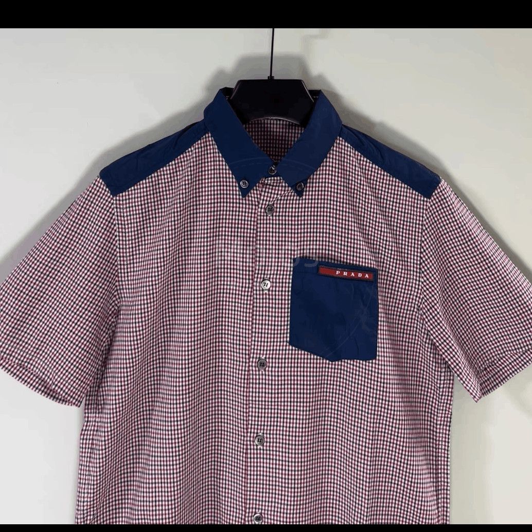 Prada Sz 38 Prada Plaid Joint Logo Shirt-2508 Size US M / EU 48-50 / 2 - 2 Thumbnail