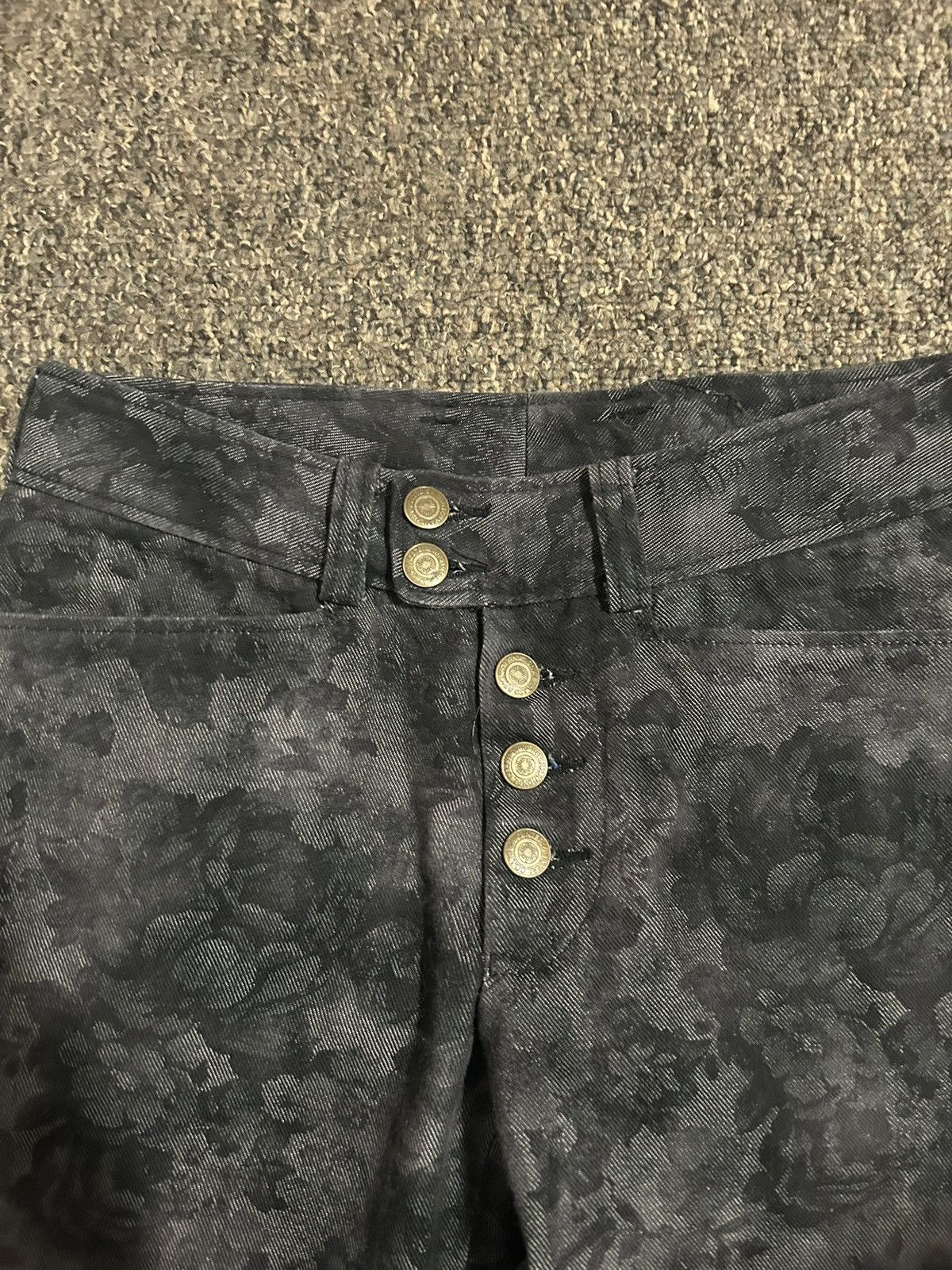 Tornado Mart Tornado Mart Lace Up Floral Print Jeans Size US 26 / EU 42 - 2 Thumbnail