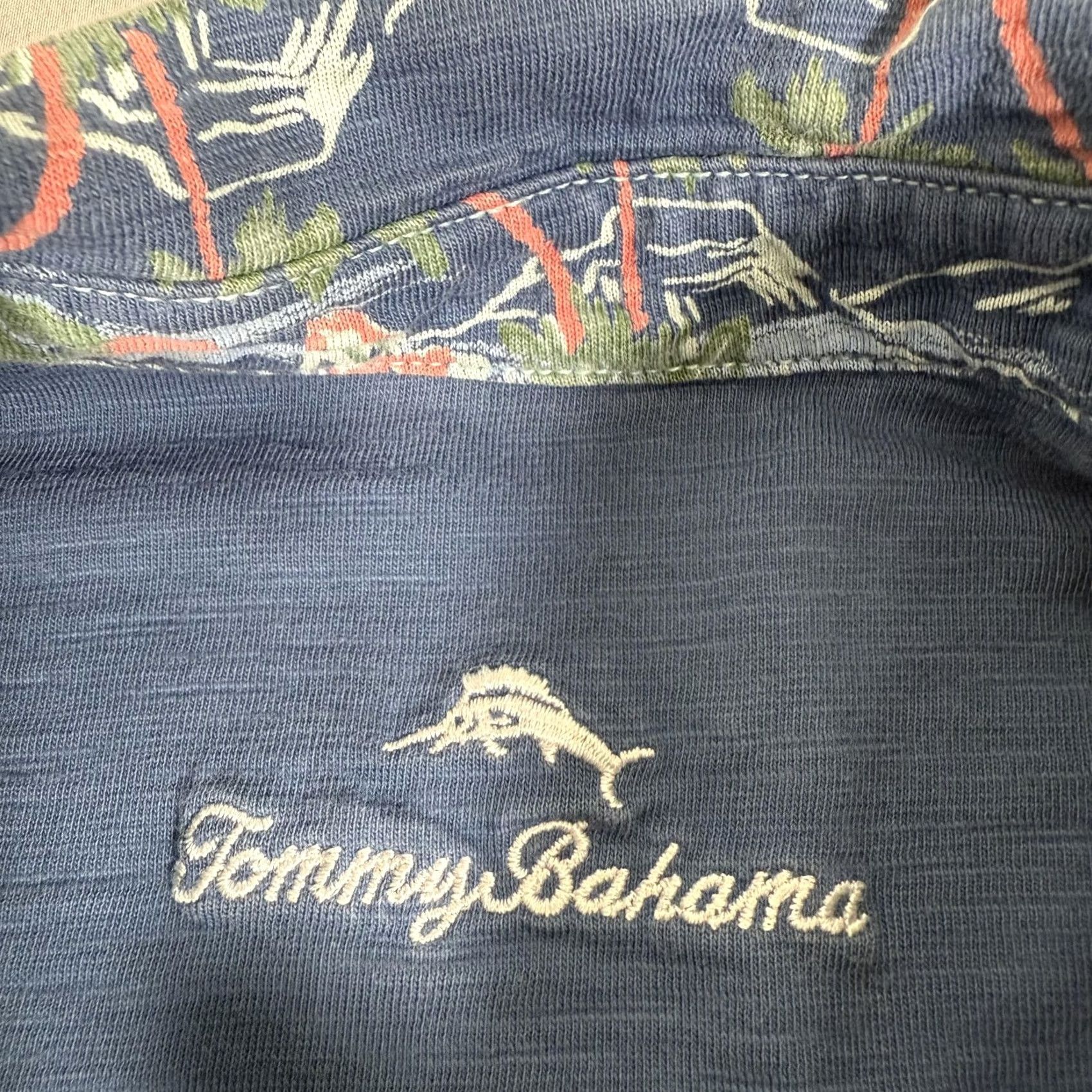 Tommy Bahama Tommy Bahama Polo Mens XL Blue Hawaiian Tropical Beach Aloha Pima Cotton Shirt Size US XL / EU 56 / 4 - 6 Thumbnail