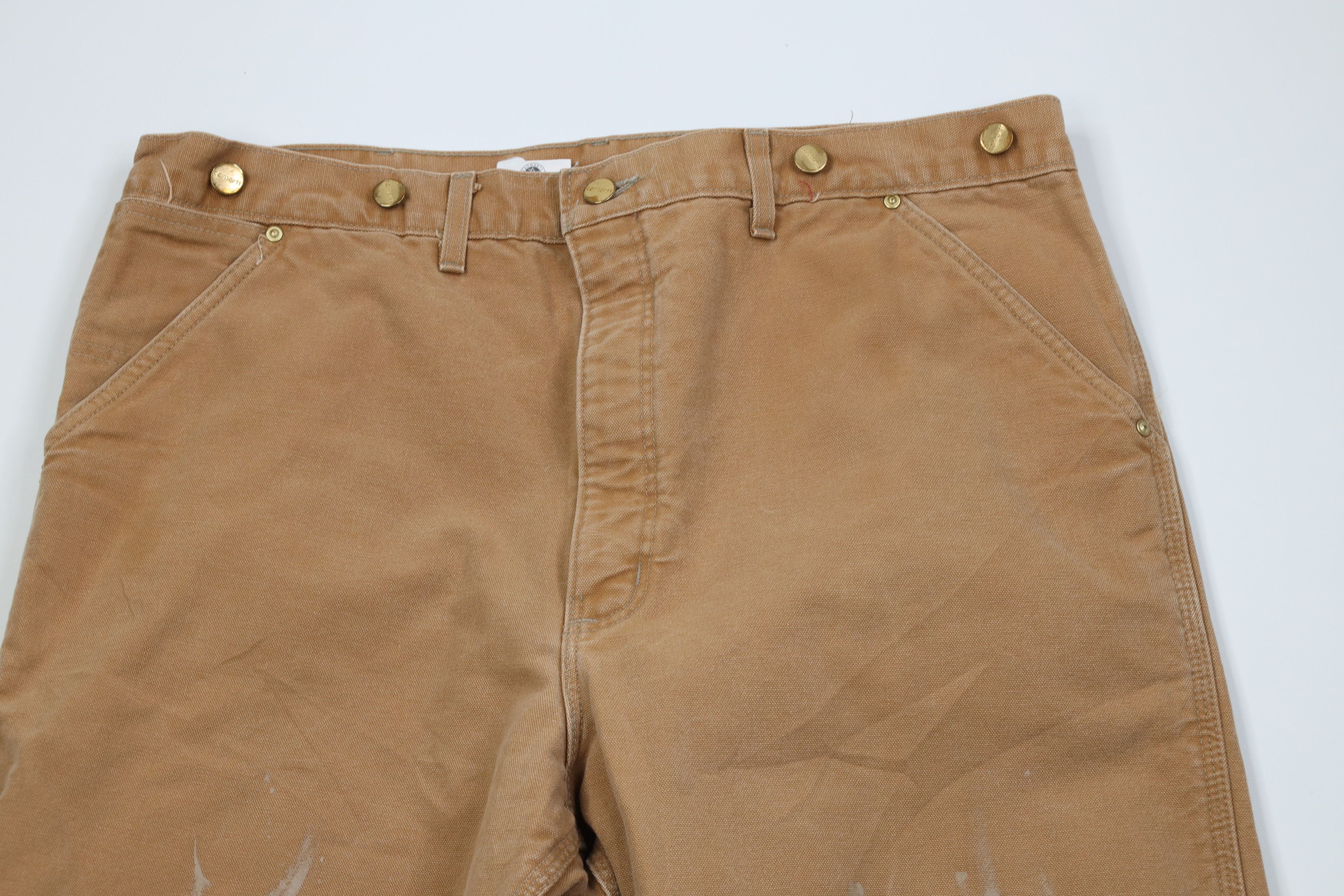 Carhartt Vintage 90s Carhartt Canvas Wide Leg Pants Duck Brown USA Size US 38 / EU 54 - 2 Thumbnail