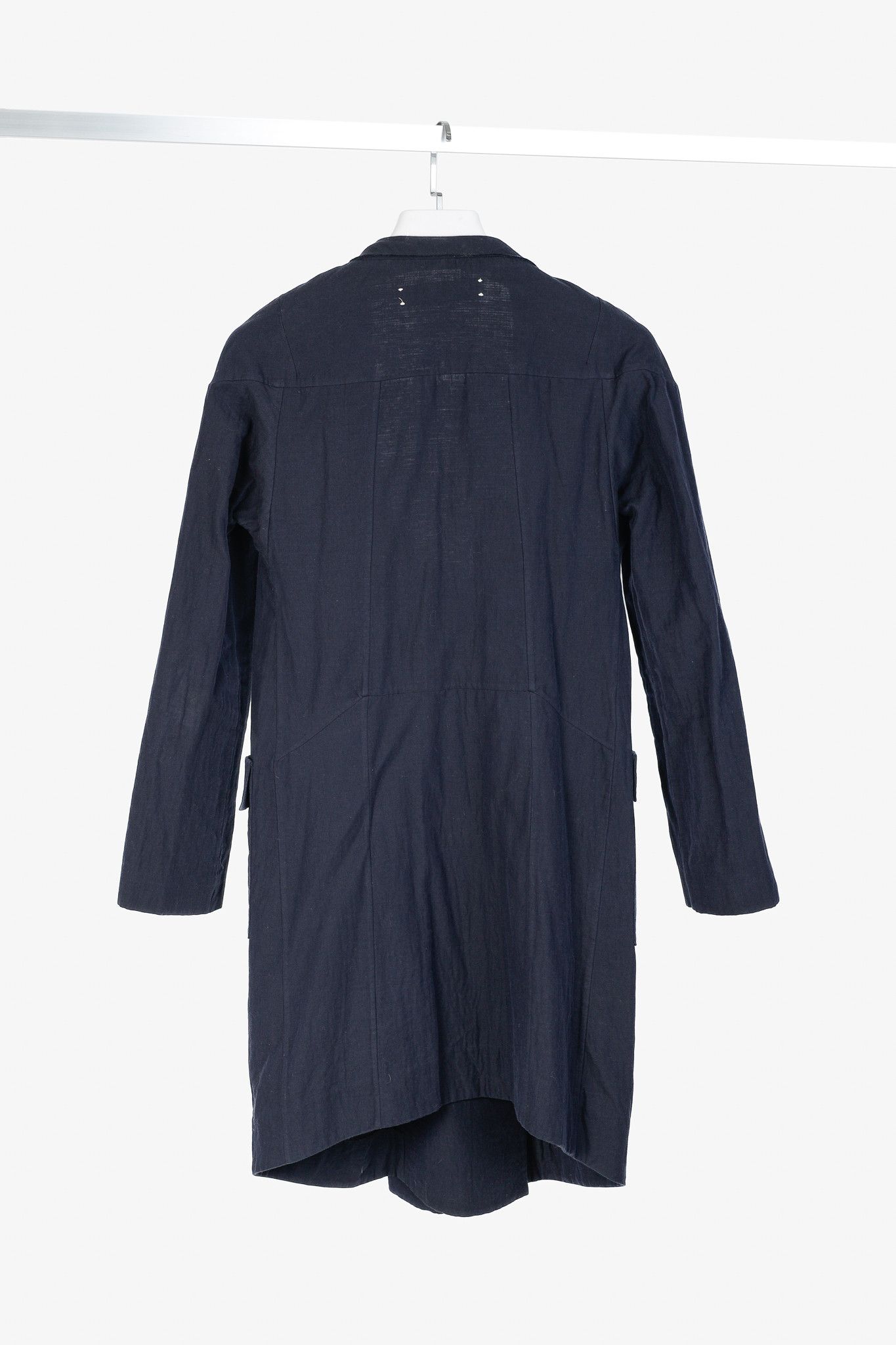 Marni Marni R/10 Navy Cotton-Blend Gauze Tie Duster Coat Size XS / US 0-2 / IT 36-38 - 2 Thumbnail