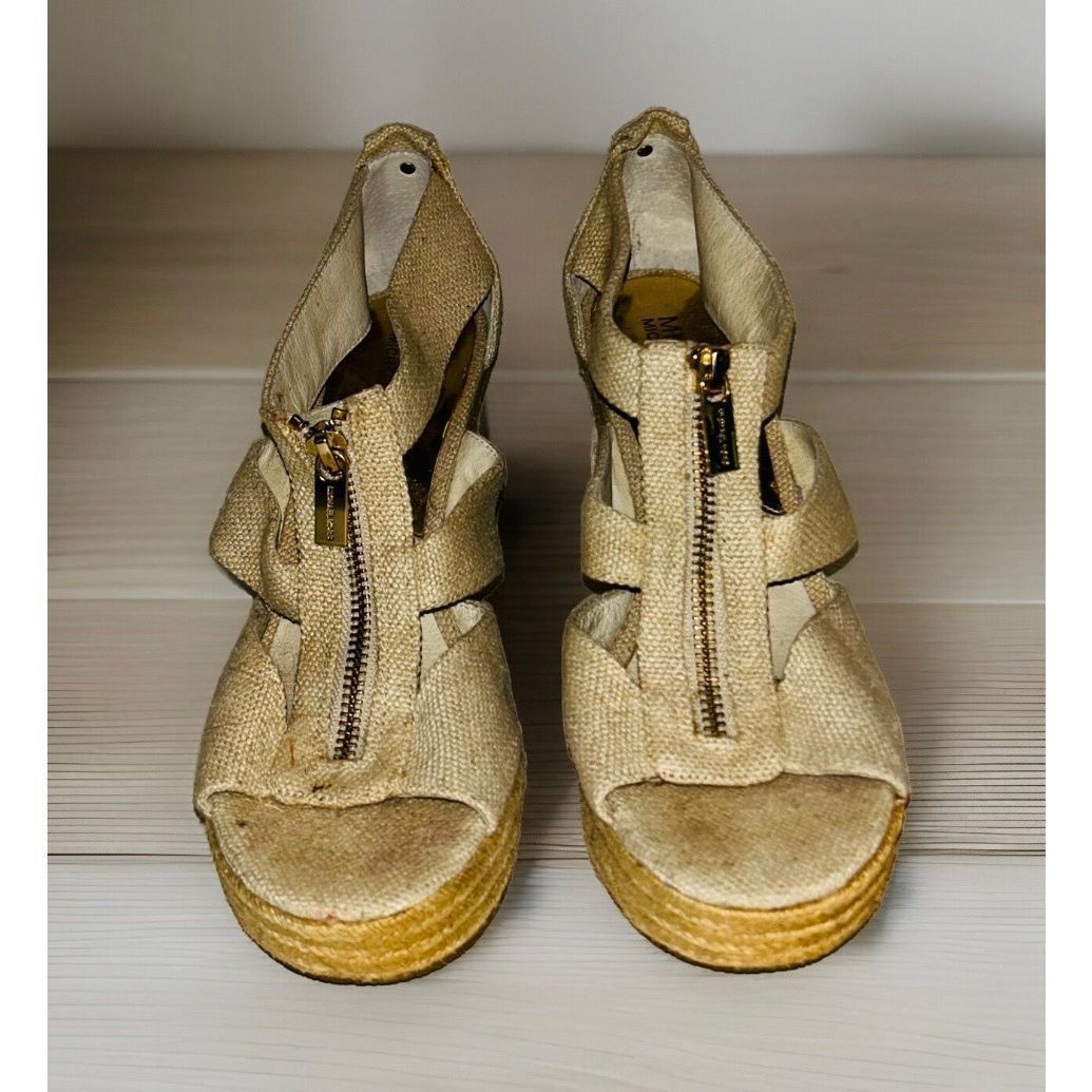 Michael Kors Michael Kors Womens Berkley Cream Wedge Espadrille Sandal Shoes Size 7 Size US 7 / IT 37 - 3 Thumbnail