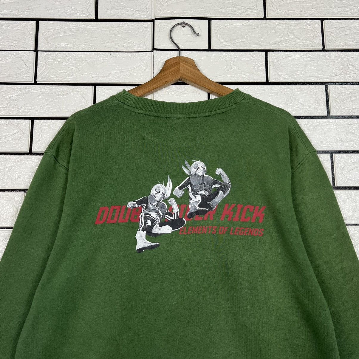 Japanese Brand KAMEN RIDER Double Rider Kick Big Logo Sweatshirt #4197-C190 Size US M / EU 48-50 / 2 - 2 Thumbnail
