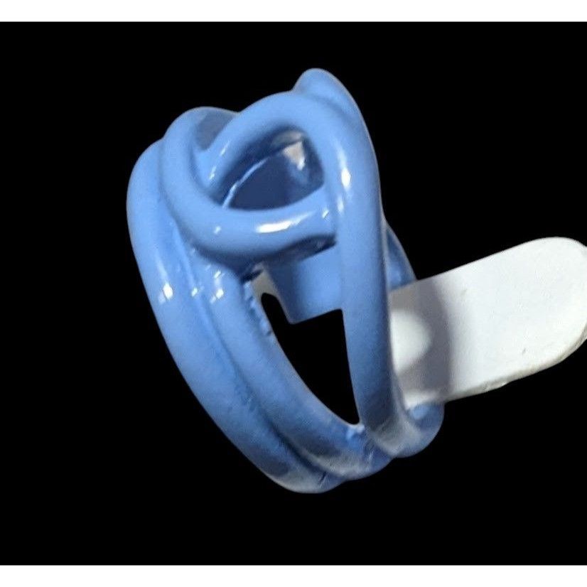 Other Abstract Metal Blue Enamel Coated Fashion Ring Size 8 Size ONE SIZE - 5 Thumbnail