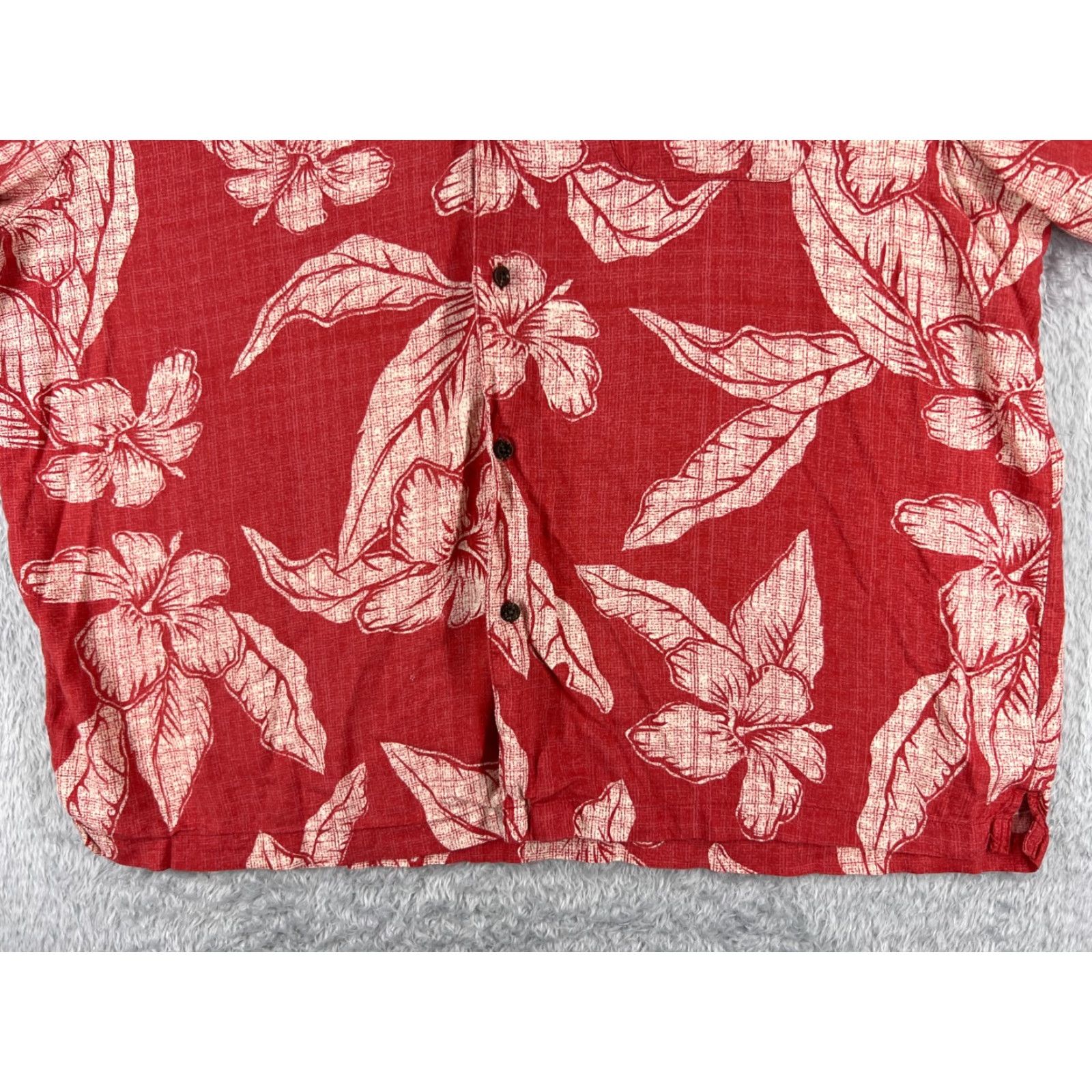 George George Shirt Men 2XL XXL Red White Floral Hibiscus Palm Button Up Hawaiian Rayon Size US XXL / EU 58 / 5 - 5 Thumbnail