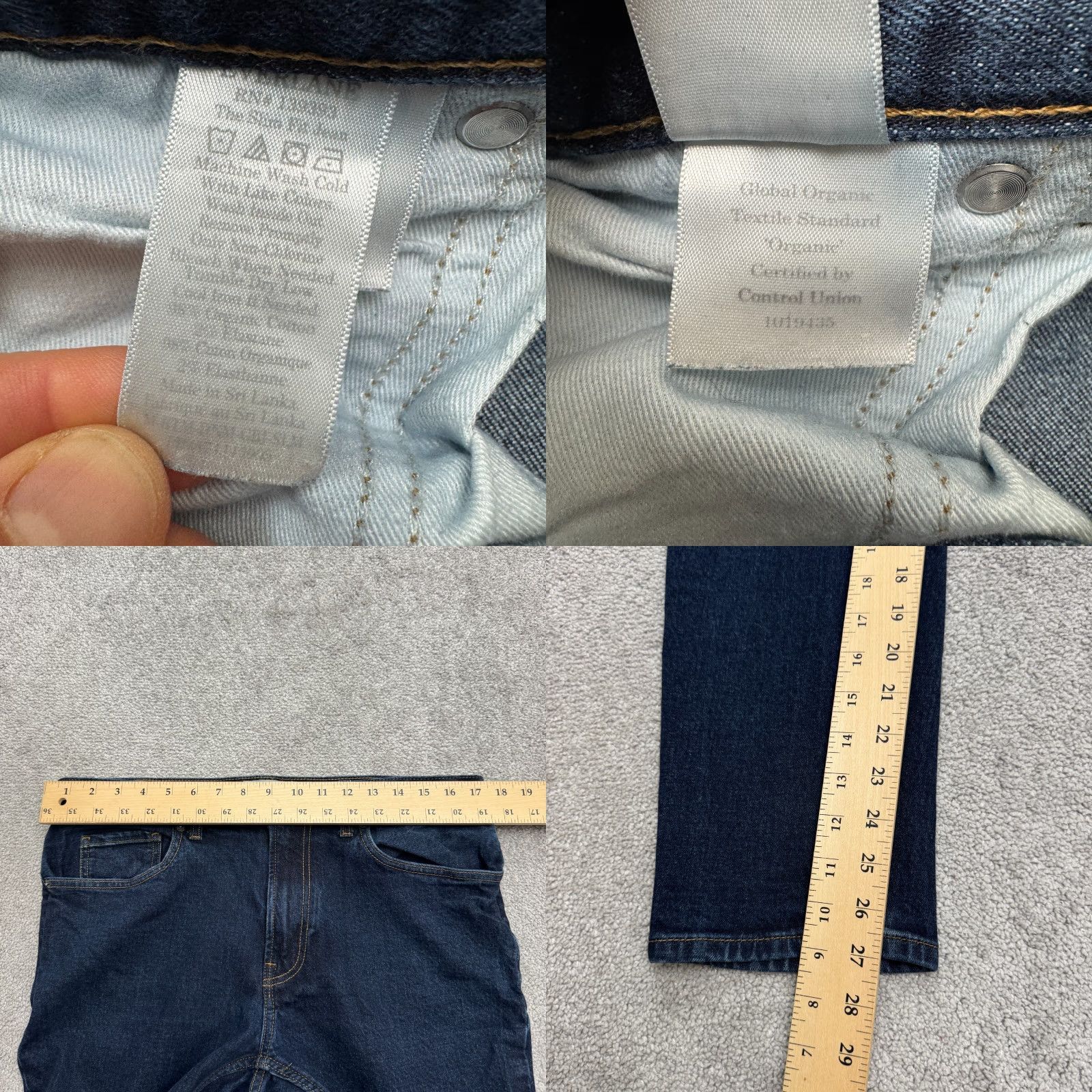 Everlane Everlane Slim Fit Denim Jeans Mens 33x28 Dark Wash Blue Cotton Stretch Straight 5-Pocket City Streetwear Modern Size US 33 - 8 Thumbnail