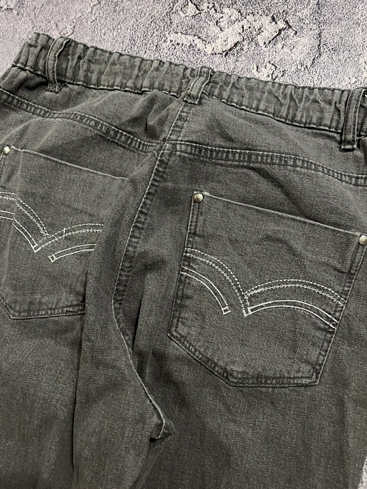 Japanese Brand SWAG Destroyed Japanese Grunge Jean / Flared Retro Gray 90 Size US 34 / EU 50 - 6 Thumbnail