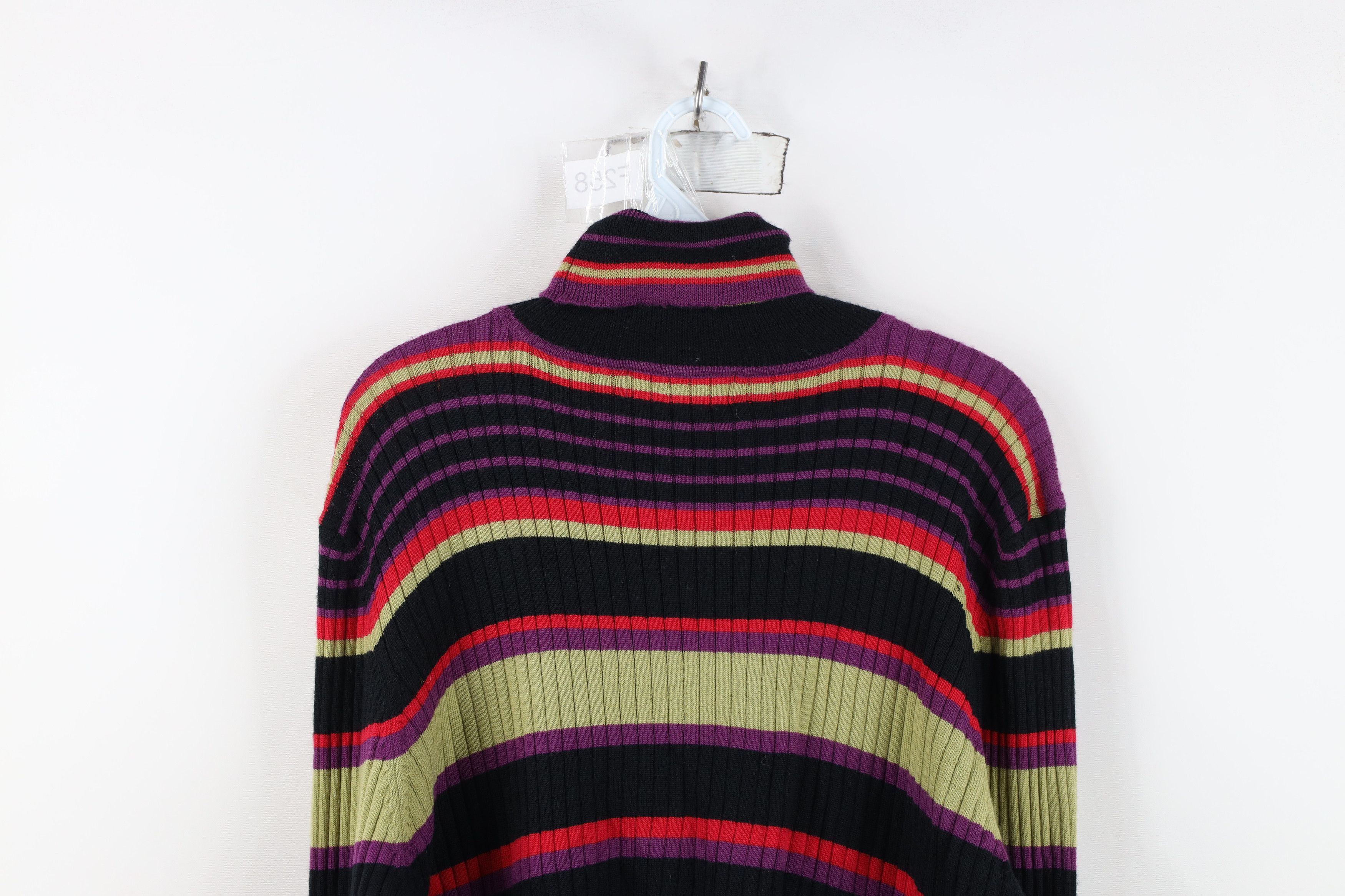 Vintage Vintage 90s Streetwear Wool Ribbed Knit Turtleneck Sweater Size XL / US 12-14 / IT 48-50 - 12 Thumbnail